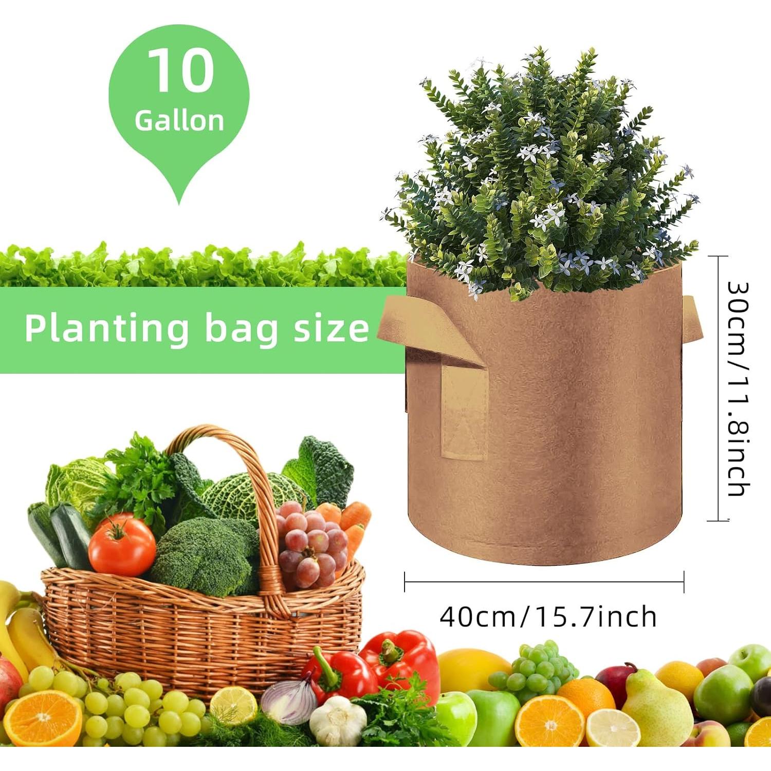 30 Bolsas de Cultivo de 10 Galones Ohiyoo para Jardín