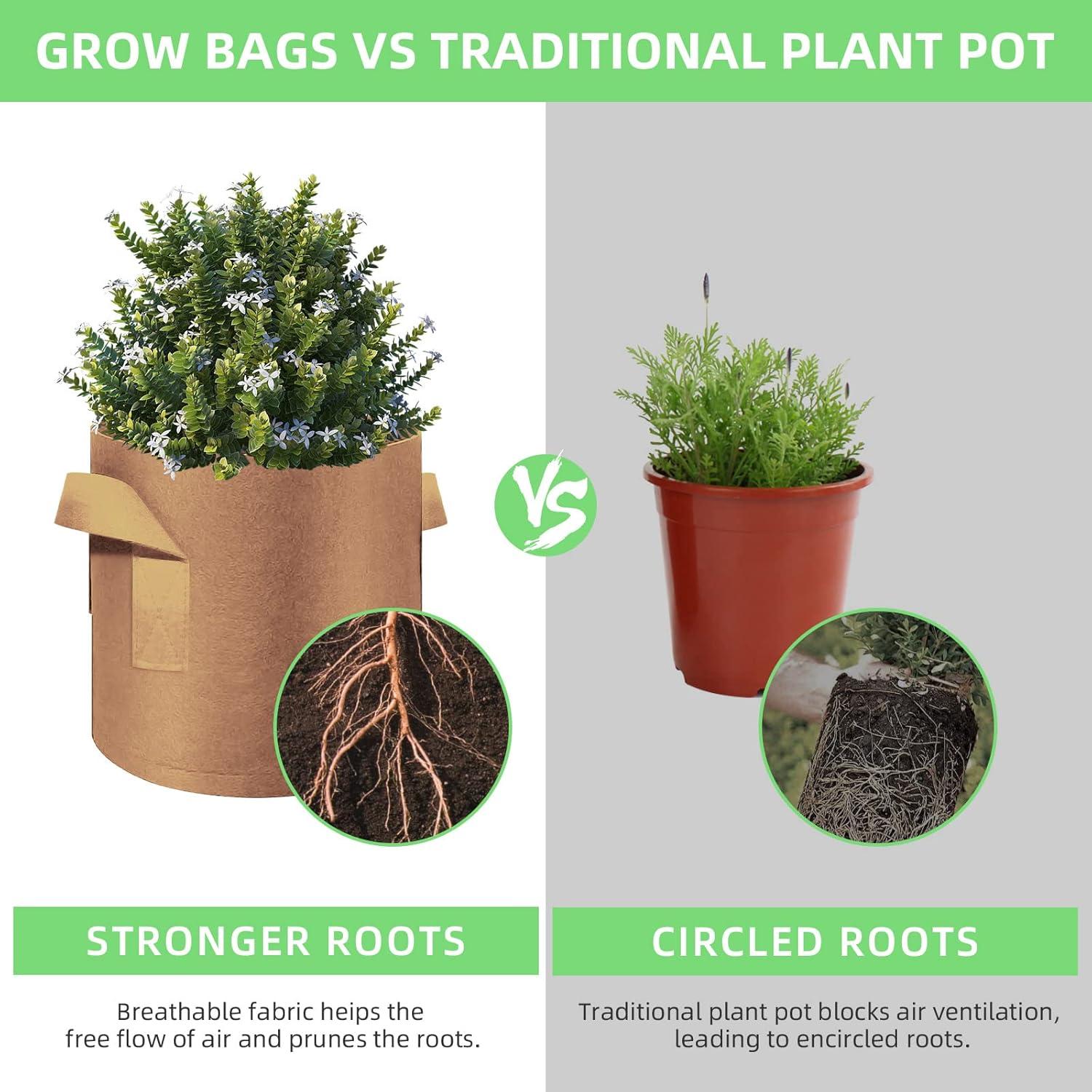 30 Bolsas de Cultivo de 10 Galones Ohiyoo para Jardín