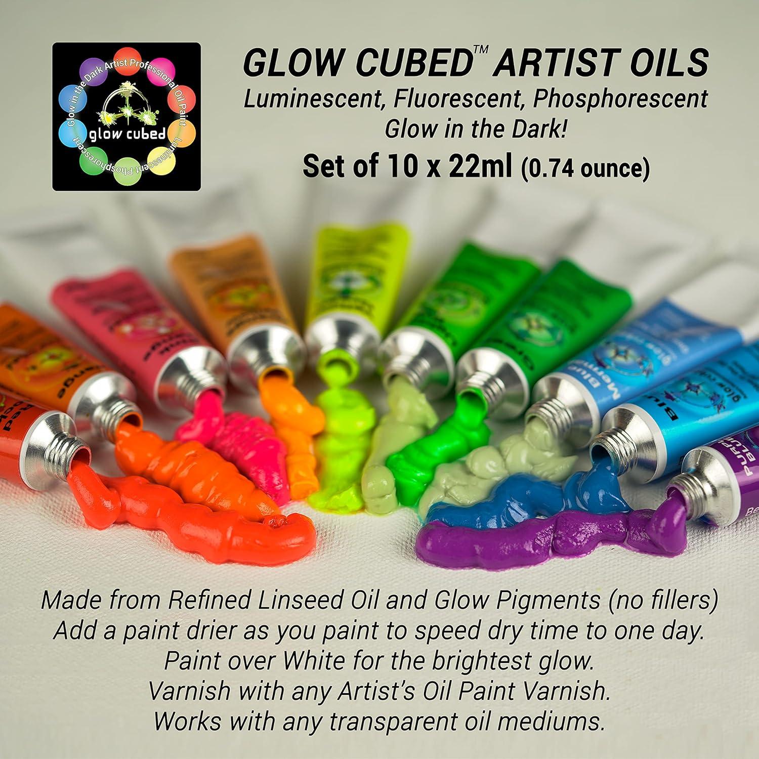 Pintura al Óleo Brillante Glow Cubed - Set de 10 Tubos 22ml