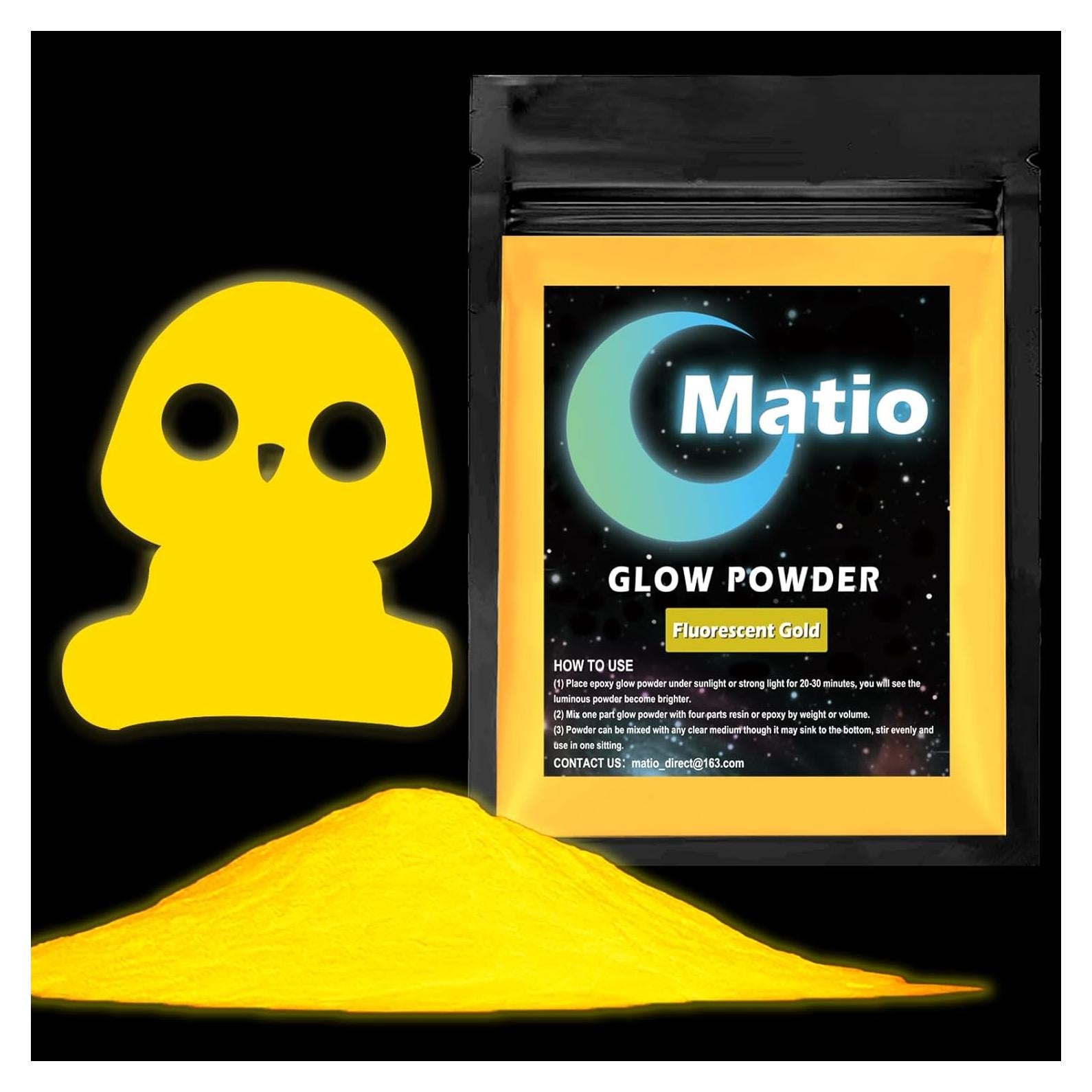Pigmento en Polvo Brillante Matio 15g Dorado Fluorescente