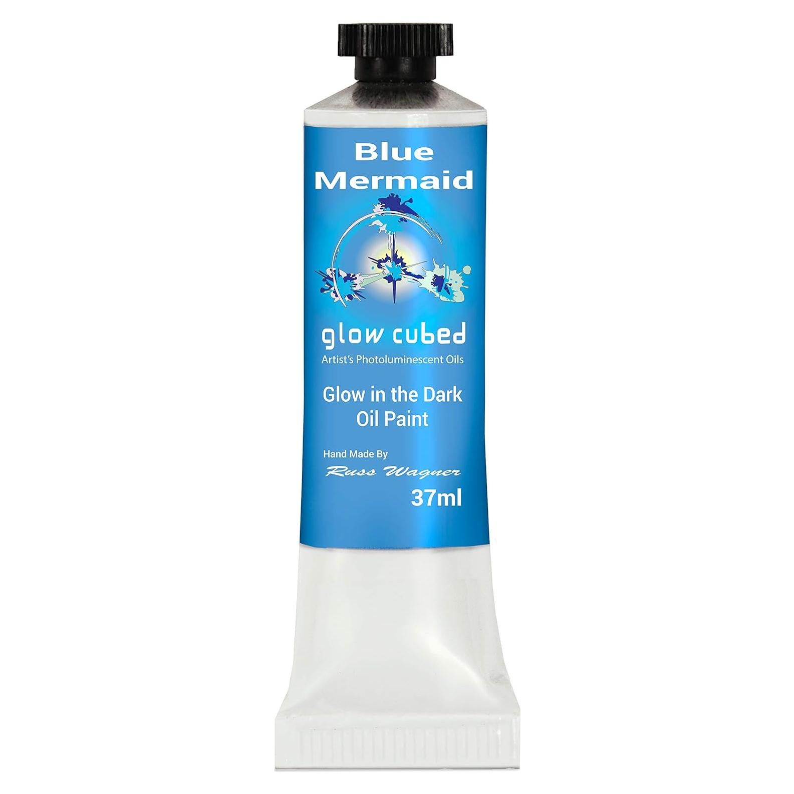 Pintura al Óleo Profesional Glow Cubed Sirena Azul 37ml Fosforescente