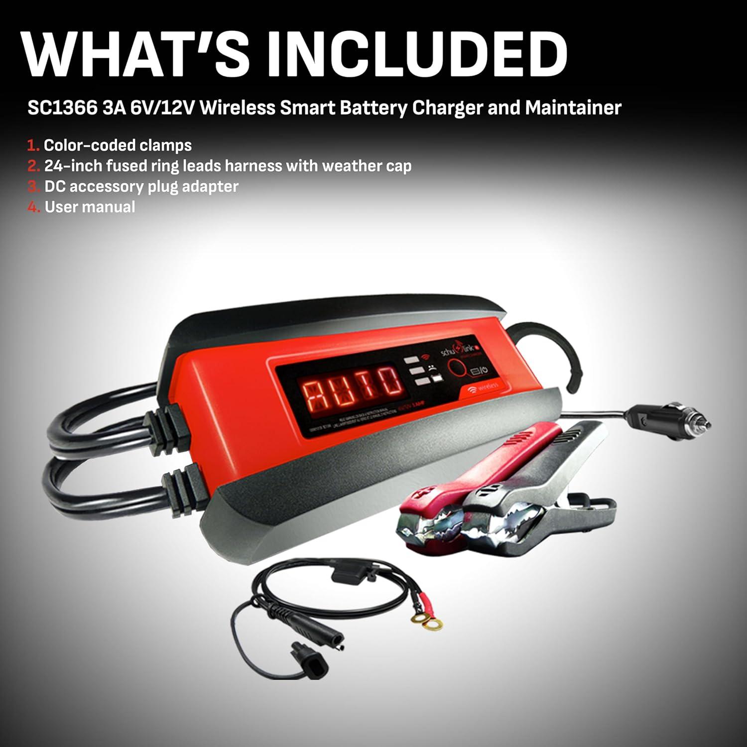 Cargador y Mantenedor de Batería Schumacher SC1366 3A 6V/12V