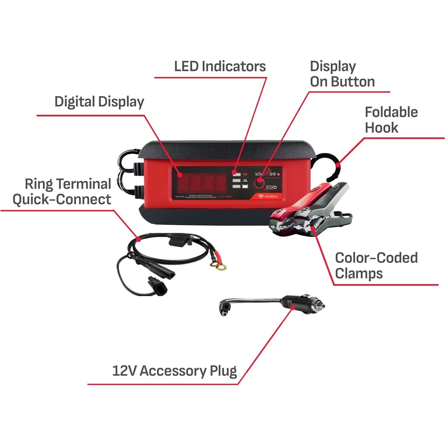 Cargador y Mantenedor de Batería Schumacher SC1366 3A 6V/12V