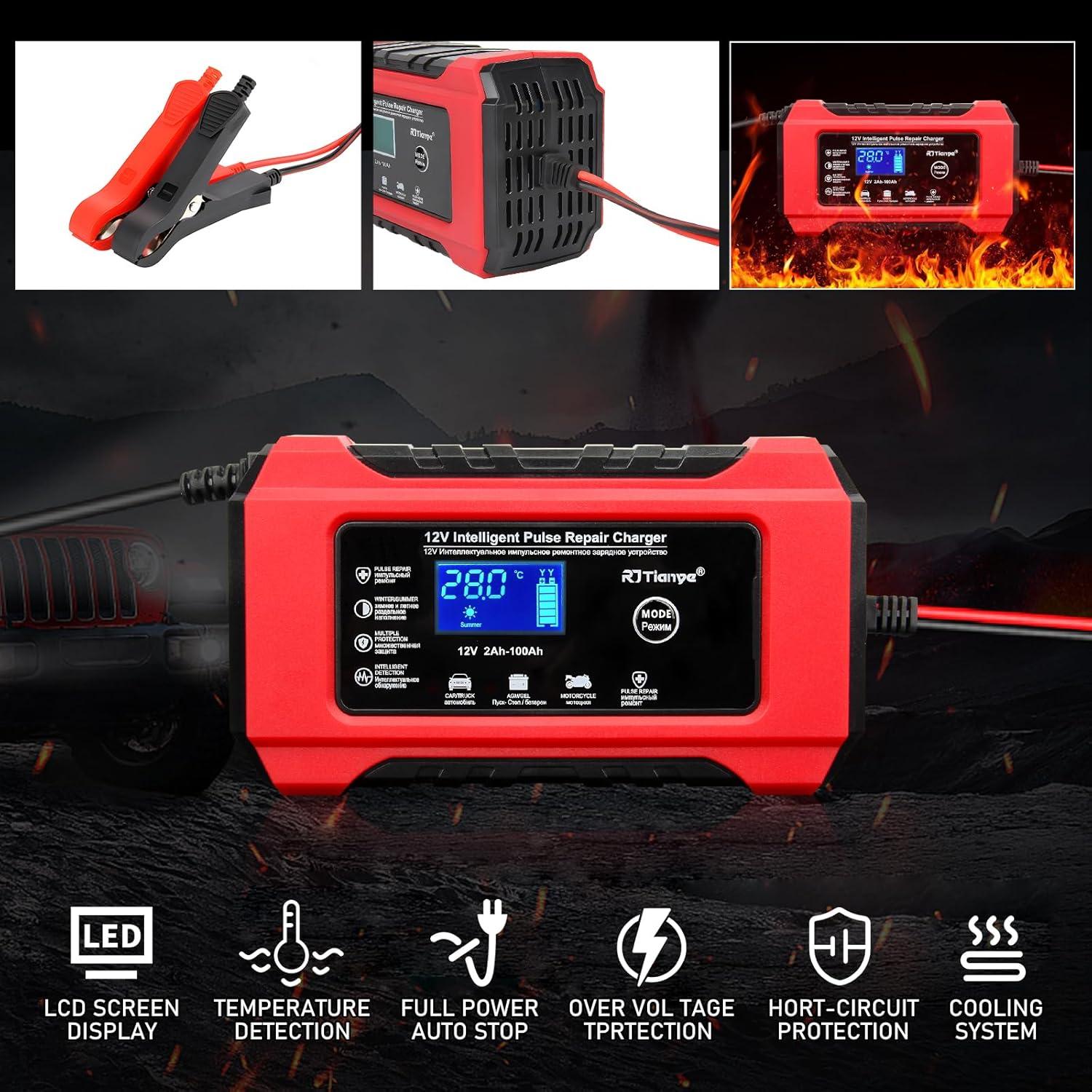 Cargador de Batería Inteligente 10A 12V 24V MIRUNNY Automático