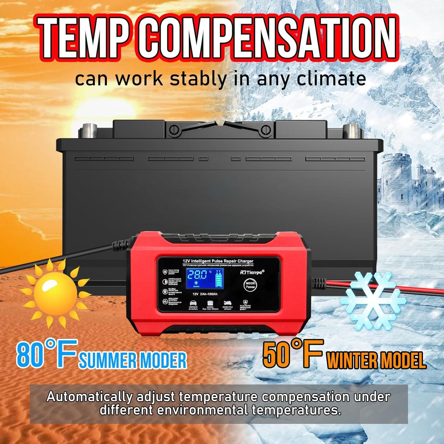 Cargador de Batería Inteligente 10A 12V 24V MIRUNNY Automático