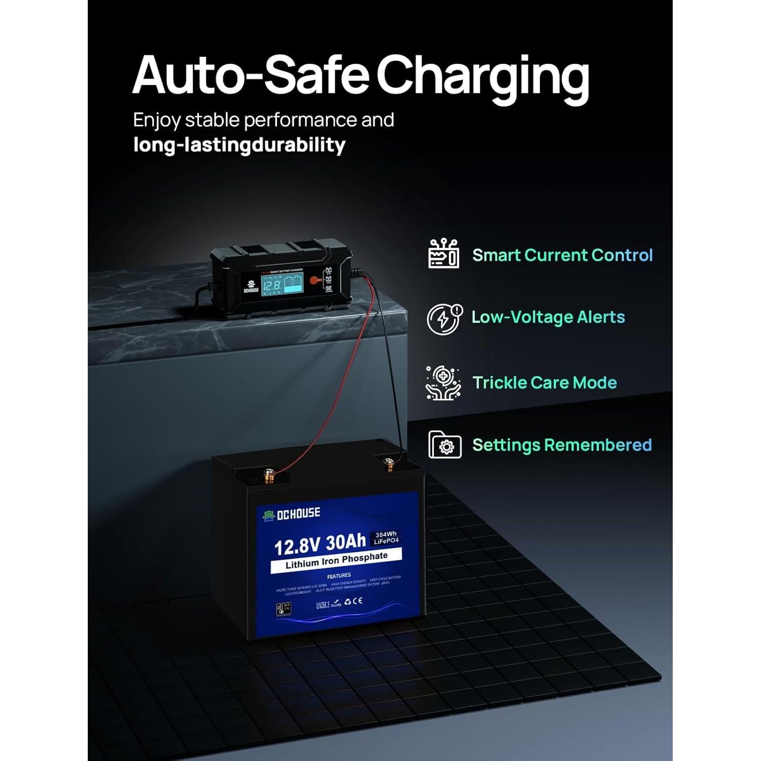 Cargador Inteligente de Batería 12V DC HOUSE 5A LiFePO4