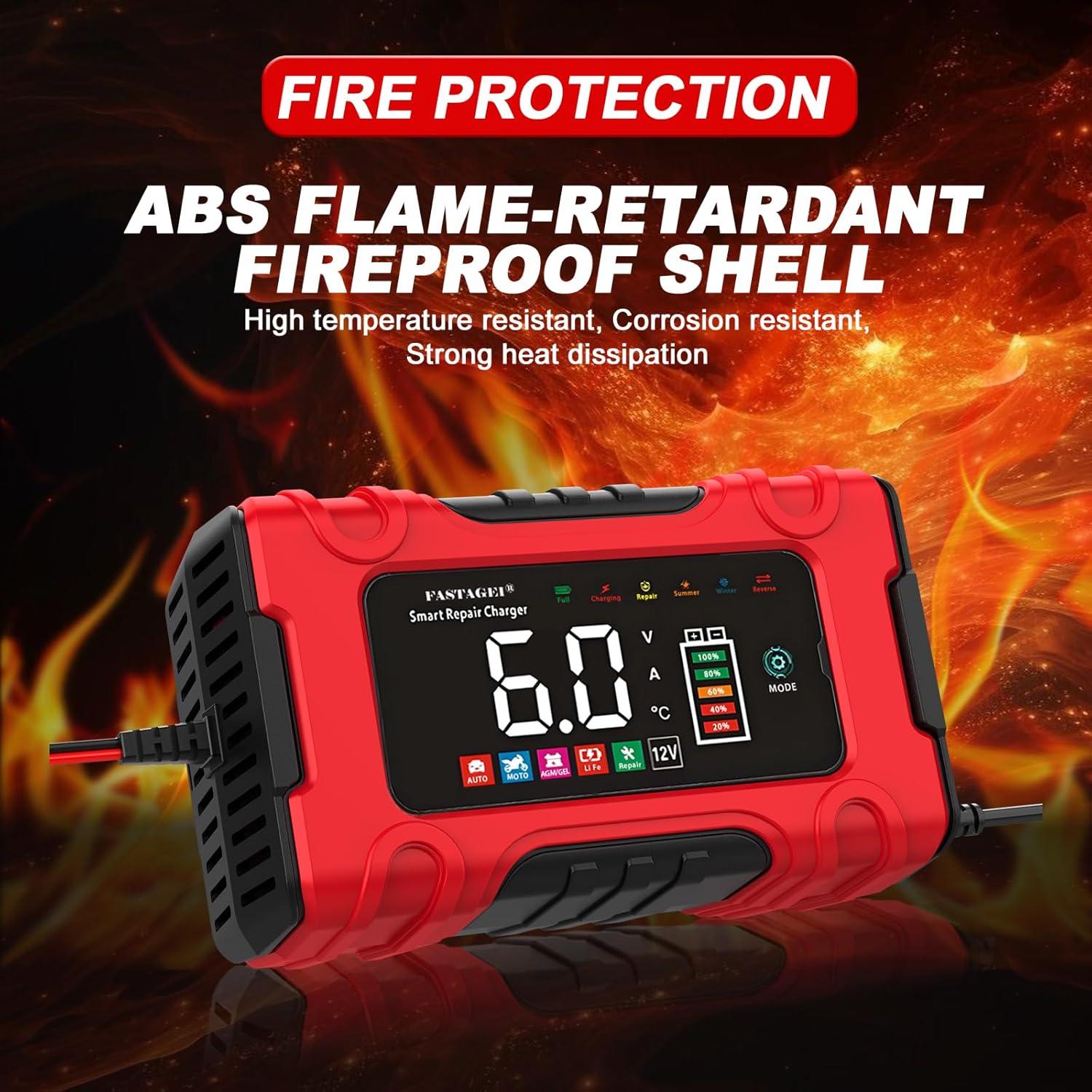 Cargador Inteligente de Batería 12V 6A FASTAGEI con Reparación