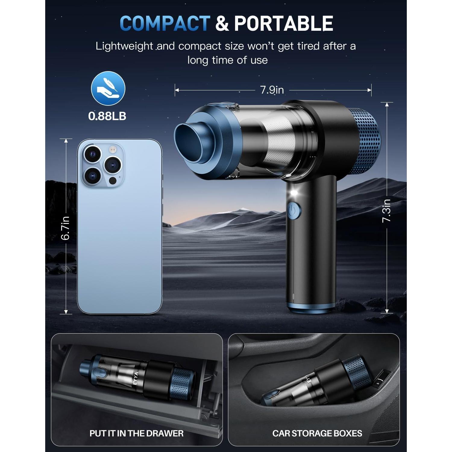 Aspiradora de Mano EYYA 135C Inalámbrica 15000PA Portátil