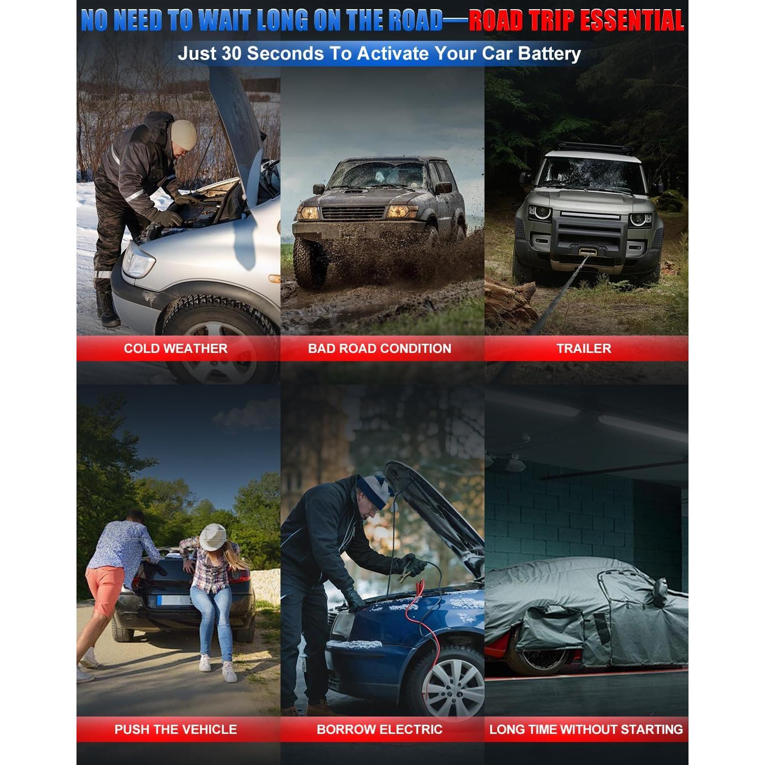 Arrancador de Salto 3000A TekGlom JS2 10000mAh 12V Portátil