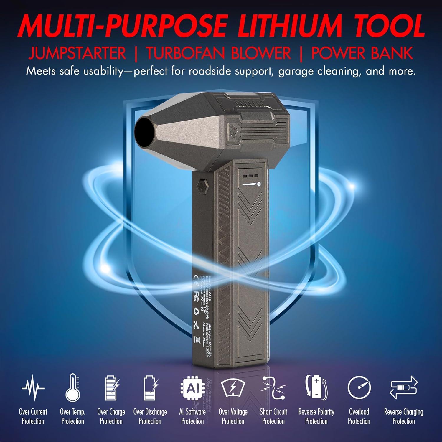 Arrancador de Salto Wagan EL7610 iOnBoost V8 Jet 1200A con Soplador Turbo