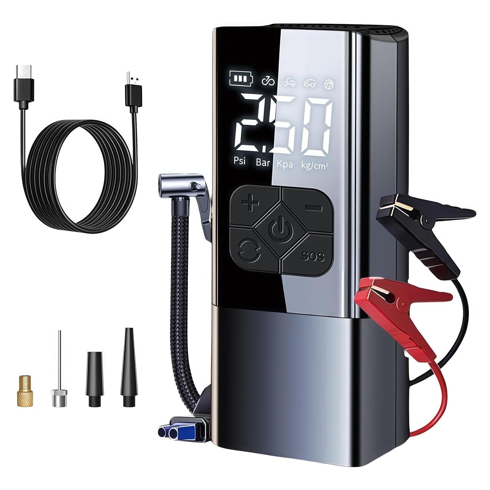 Compresor de Aire Portátil Genérico con Arrancador de Batería 150 PSI