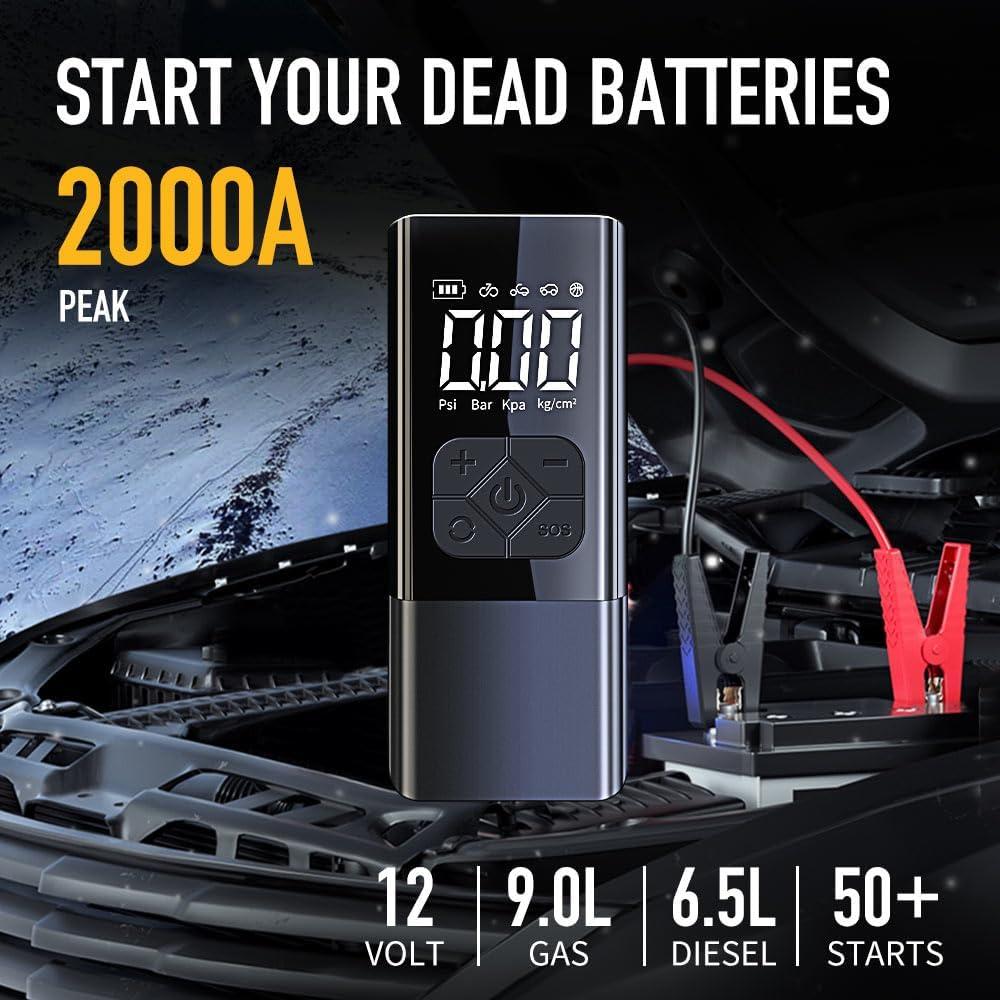 Compresor de Aire Portátil Genérico con Arrancador de Batería 150 PSI