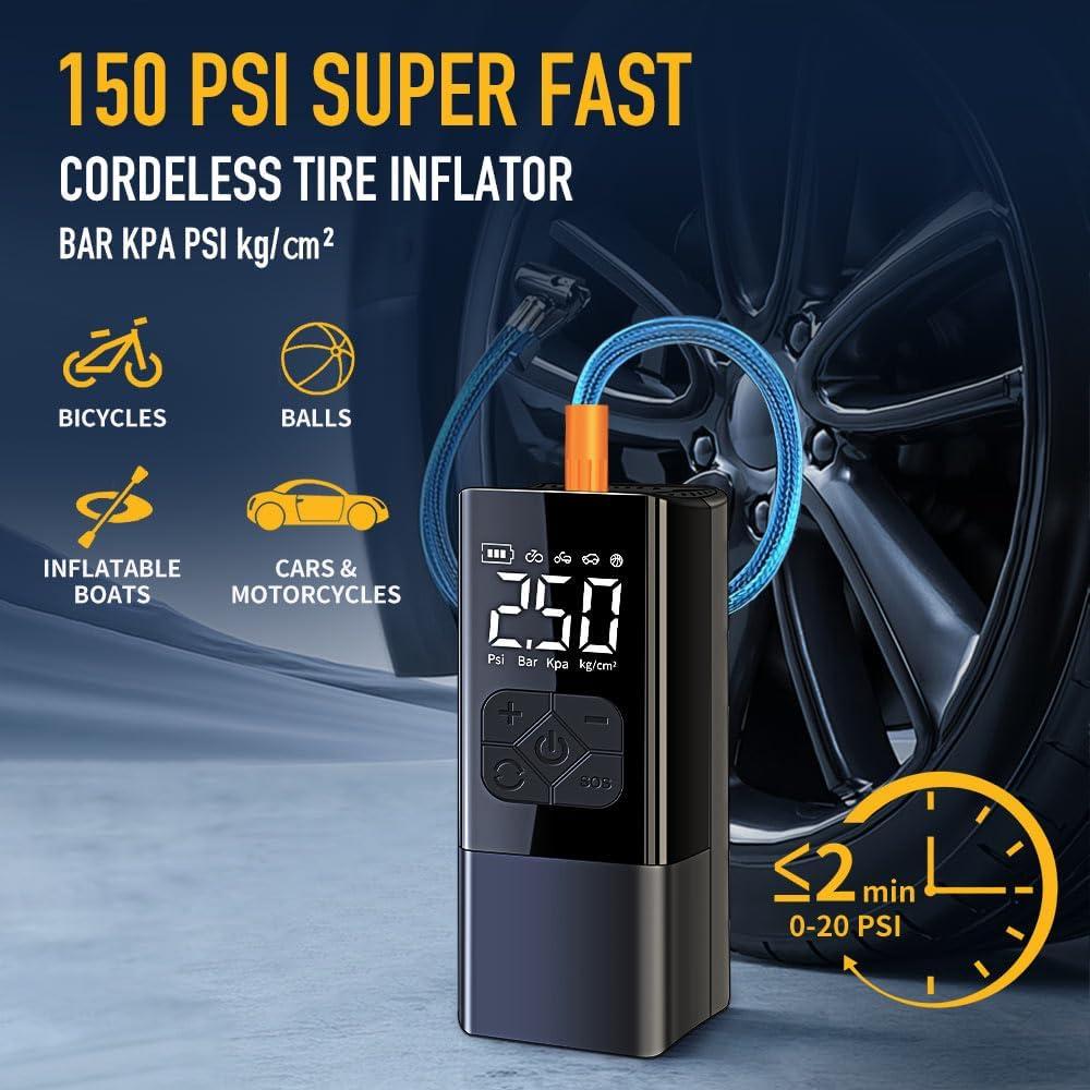 Compresor de Aire Portátil Genérico con Arrancador de Batería 150 PSI