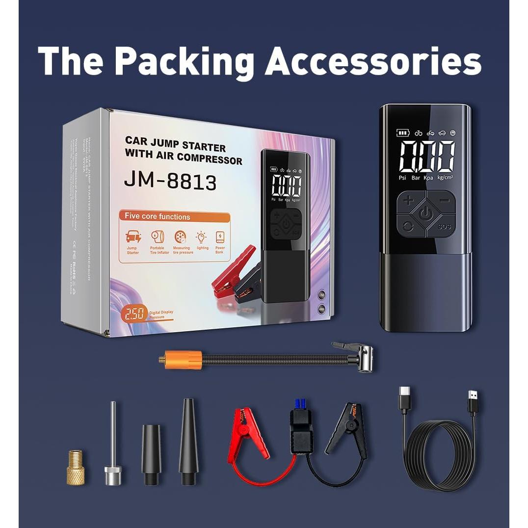 Compresor de Aire Portátil Genérico con Arrancador de Batería 150 PSI