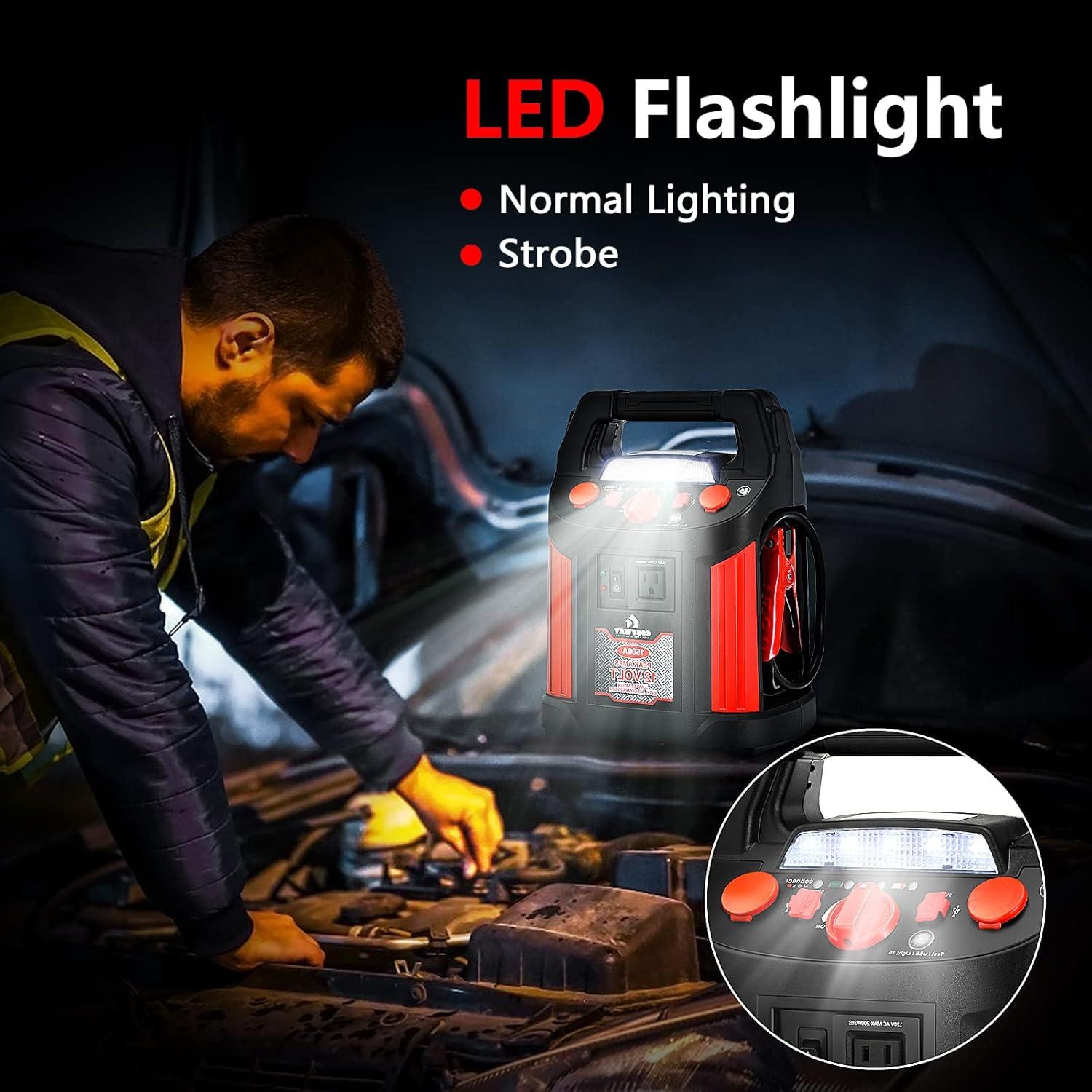 Arrancador de Batería Goplus 1500A con Compresor y USB