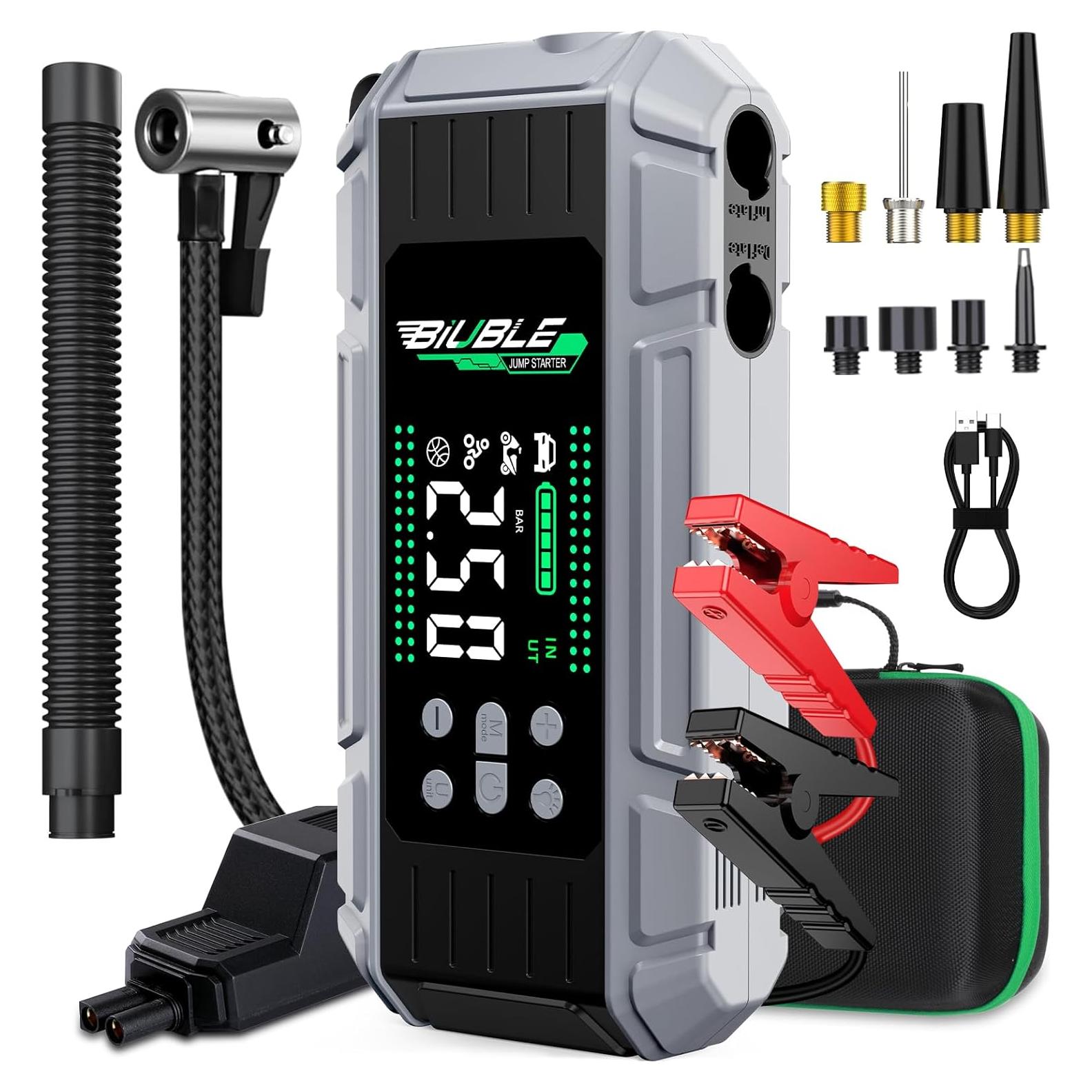 Arrancador de Batería Portátil BIUBLE X7 8000A con Compresor 150PSI