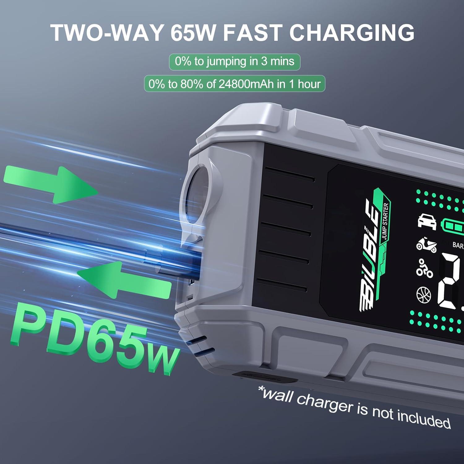 Arrancador de Batería Portátil BIUBLE X7 8000A con Compresor 150PSI