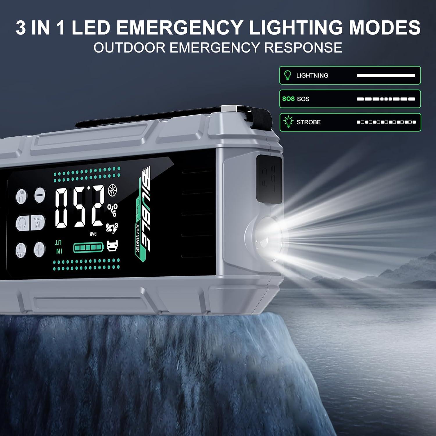 Arrancador de Batería Portátil BIUBLE X7 8000A con Compresor 150PSI