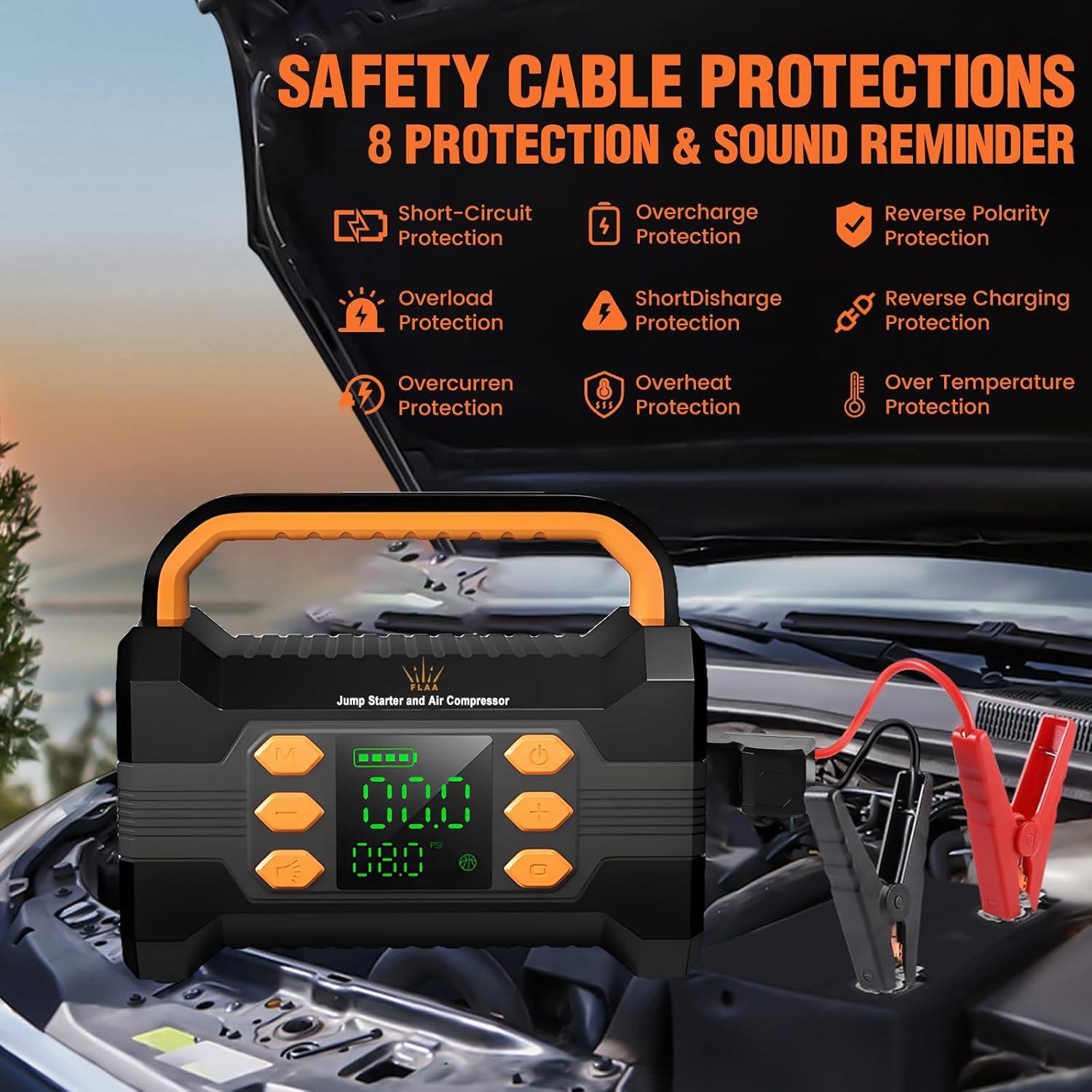 Arrancador de Salto FLAA 6000A con Compresor 150PSI 12V