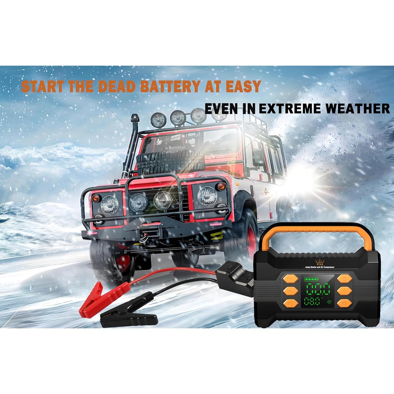 Arrancador de Salto FLAA 6000A con Compresor 150PSI 12V