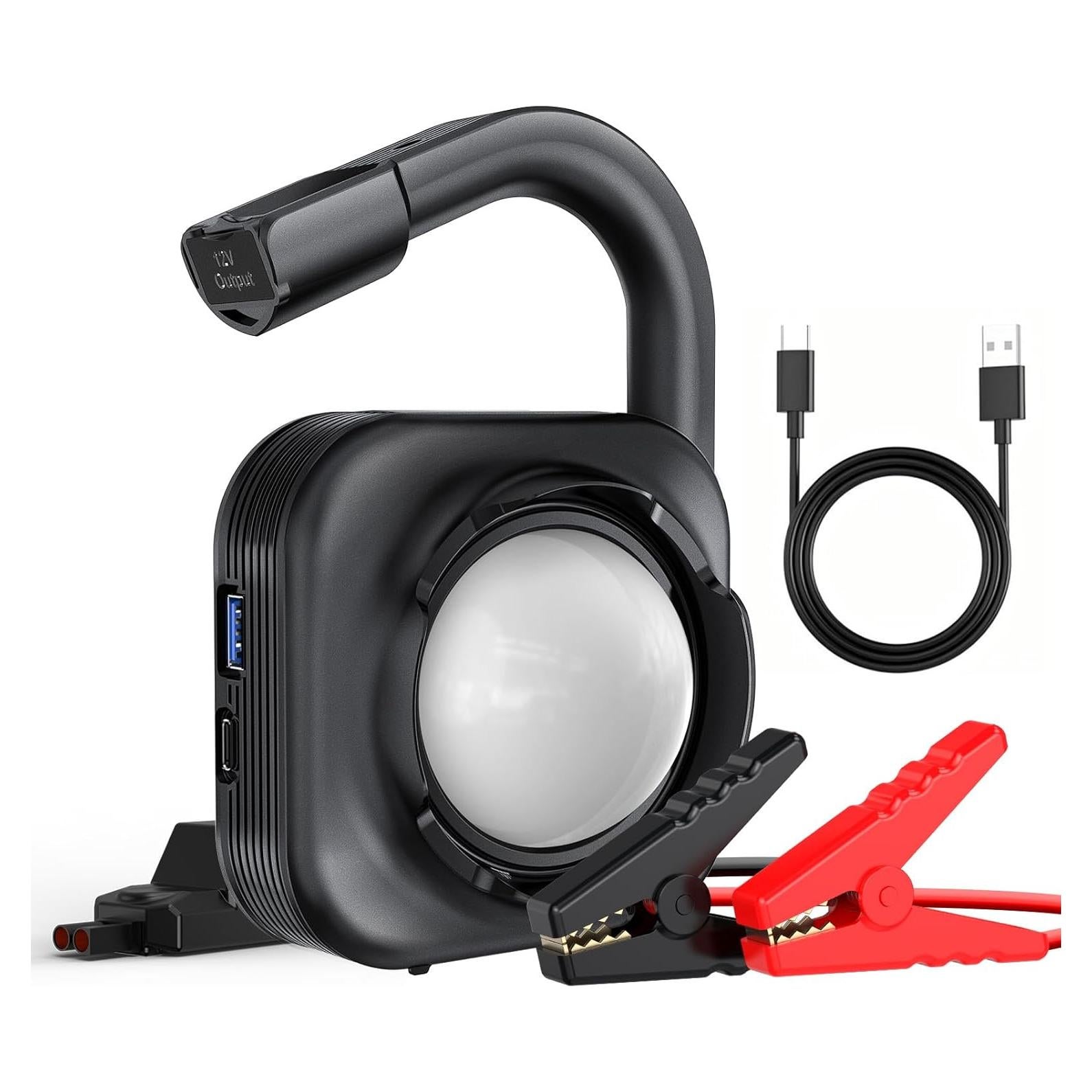 Arrancador de Coche KURSOHEY 2000A 12V con Luz LED 8000mAh