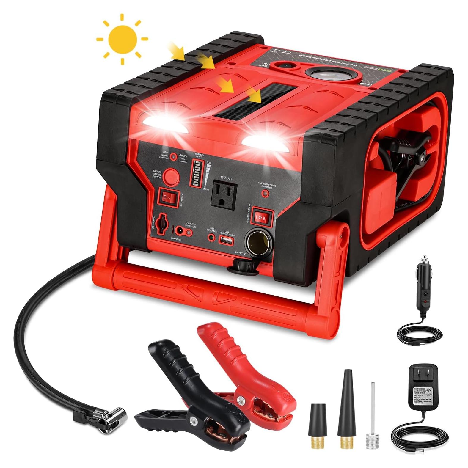 Arrancador de Batería Solar Acetek HH-599 2000A 20000mAh