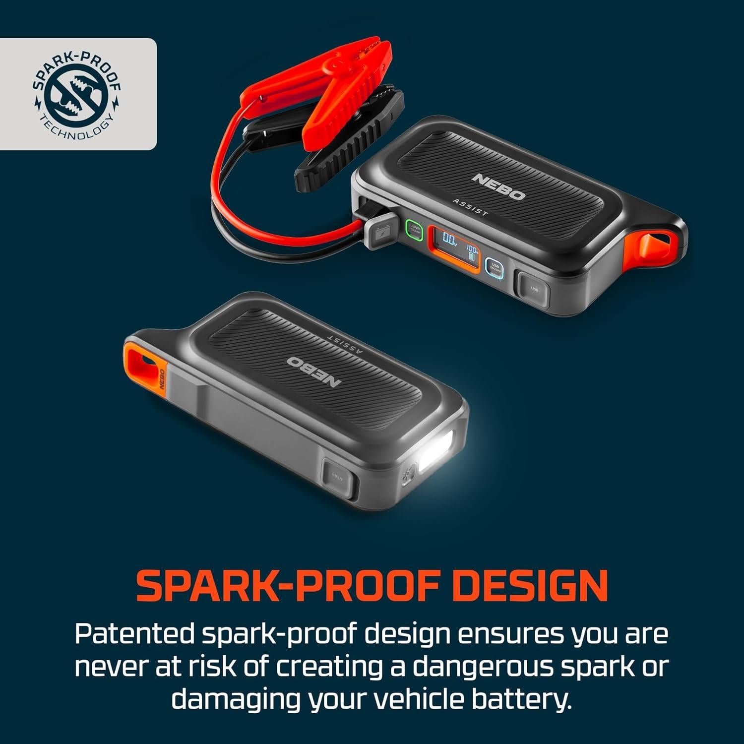 Asistente de Arranque NEBO 3 en 1 con Luz LED 200 Lúmenes