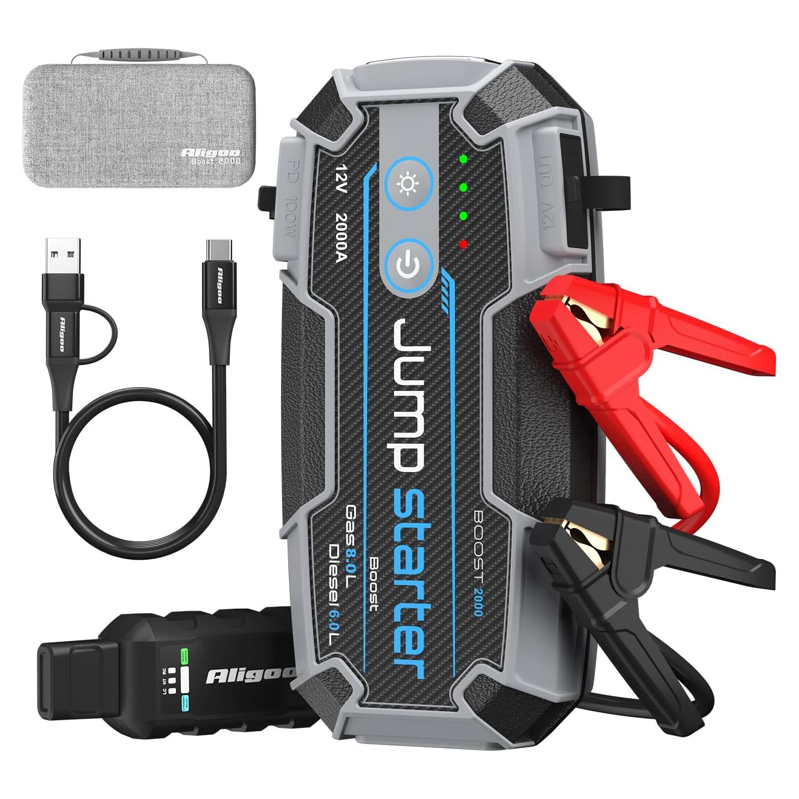 Arrancador de Coche Portátil Aligoo Boost 2000 4000A Carga Rápida