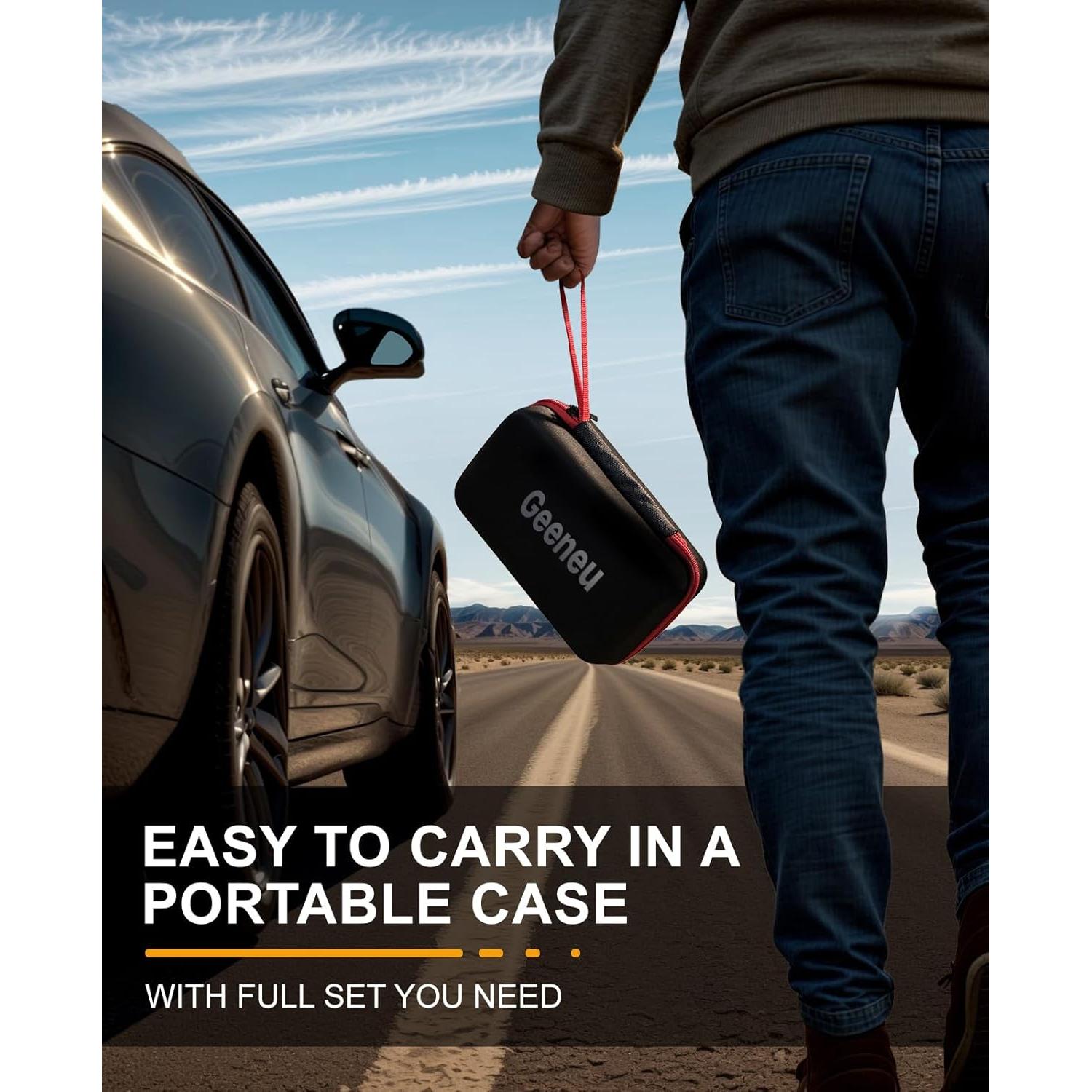 Arrancador de Salto Portátil Geeneu W200 5000A con Compresor