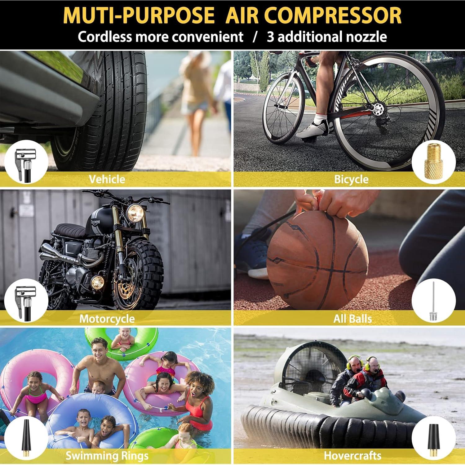 Inflador de Neumáticos ZunDian Q19 con Arrancador 6000A 12V