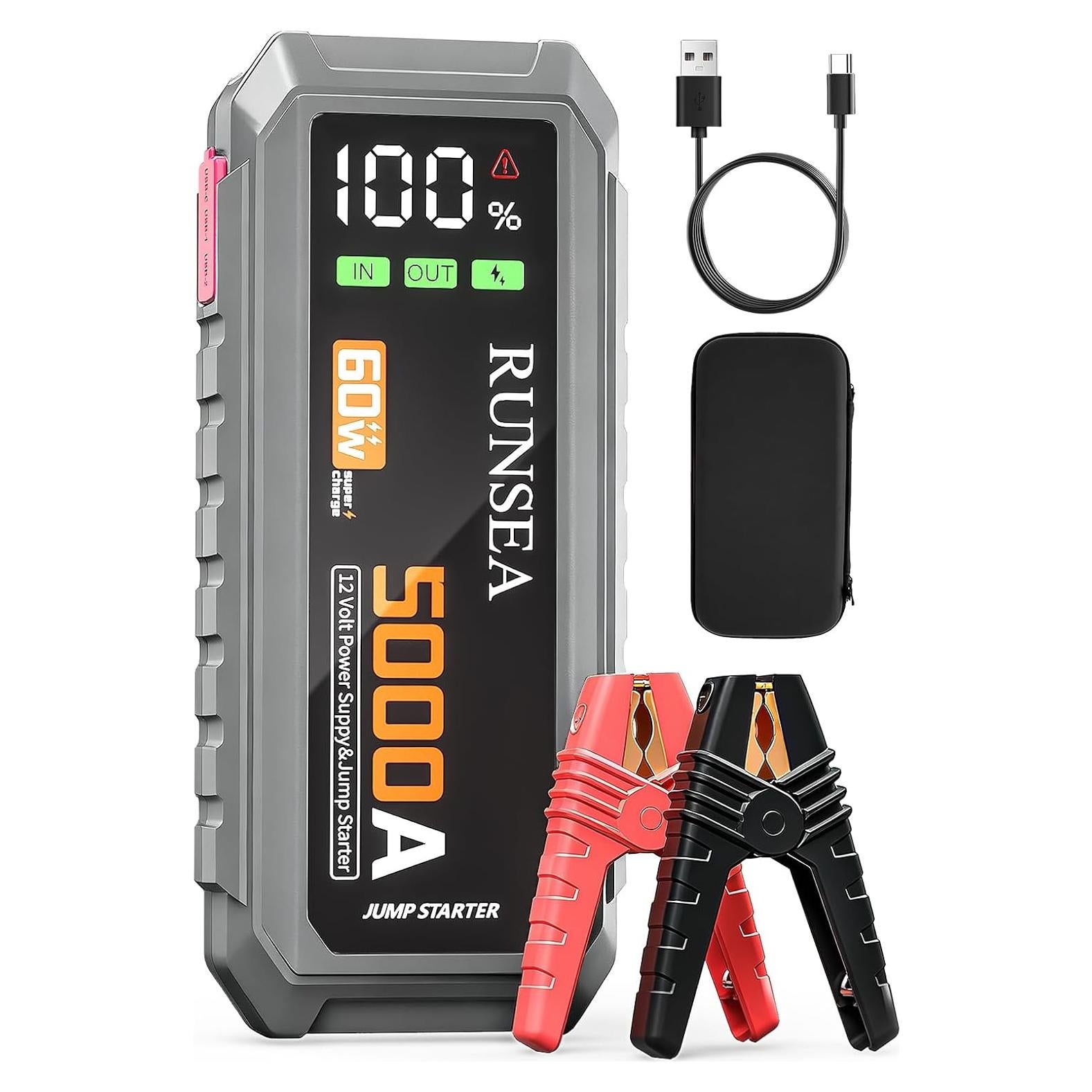 Arrancador de Salto Portátil Runsea D28 5000A 26000mAh 12V