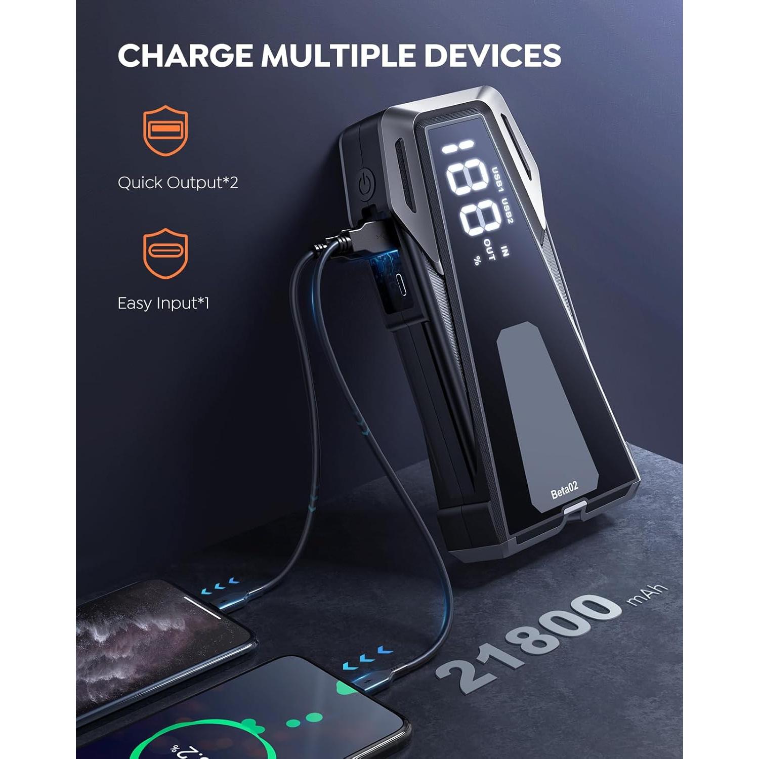 Arrancador de Batería Portátil BuTure VAC Beta02 6000A 21800mAh