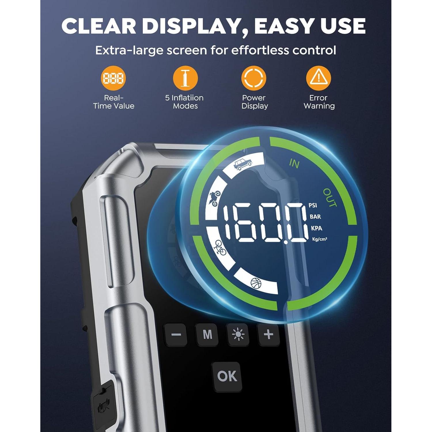 Arrancador de Coche Portátil NACKEO Star03 7000A con Compresor 160PSI