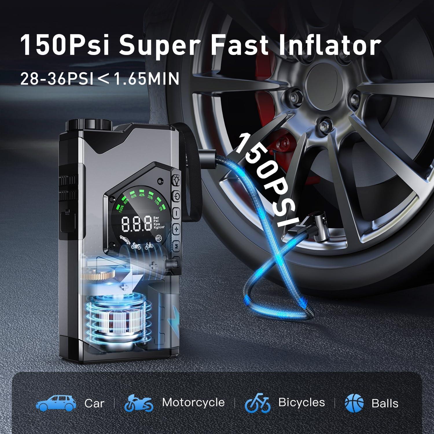 Arrancador de Coche Portátil DR.HILL K18 3000A con Compresor 150PSI