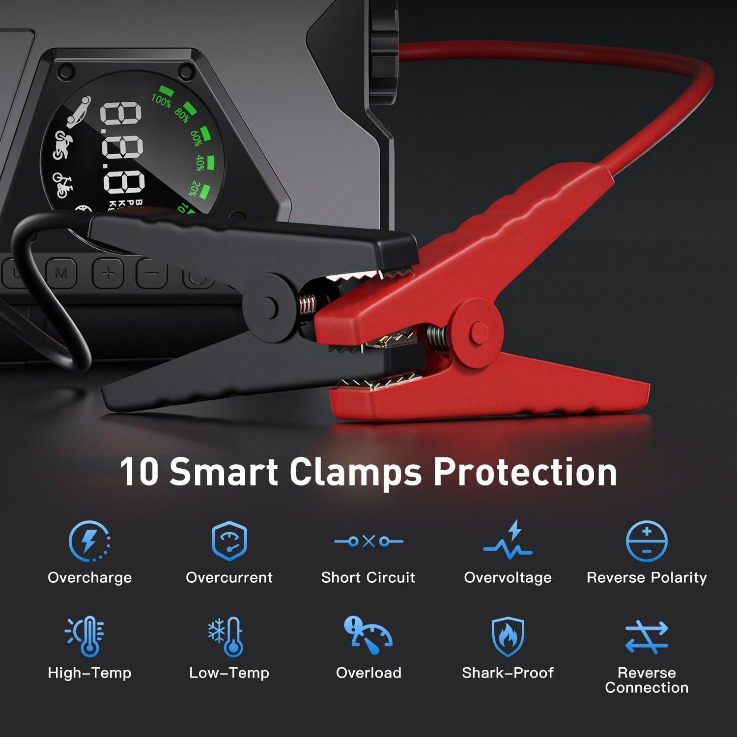 Arrancador de Coche Portátil DR.HILL K18 3000A con Compresor 150PSI