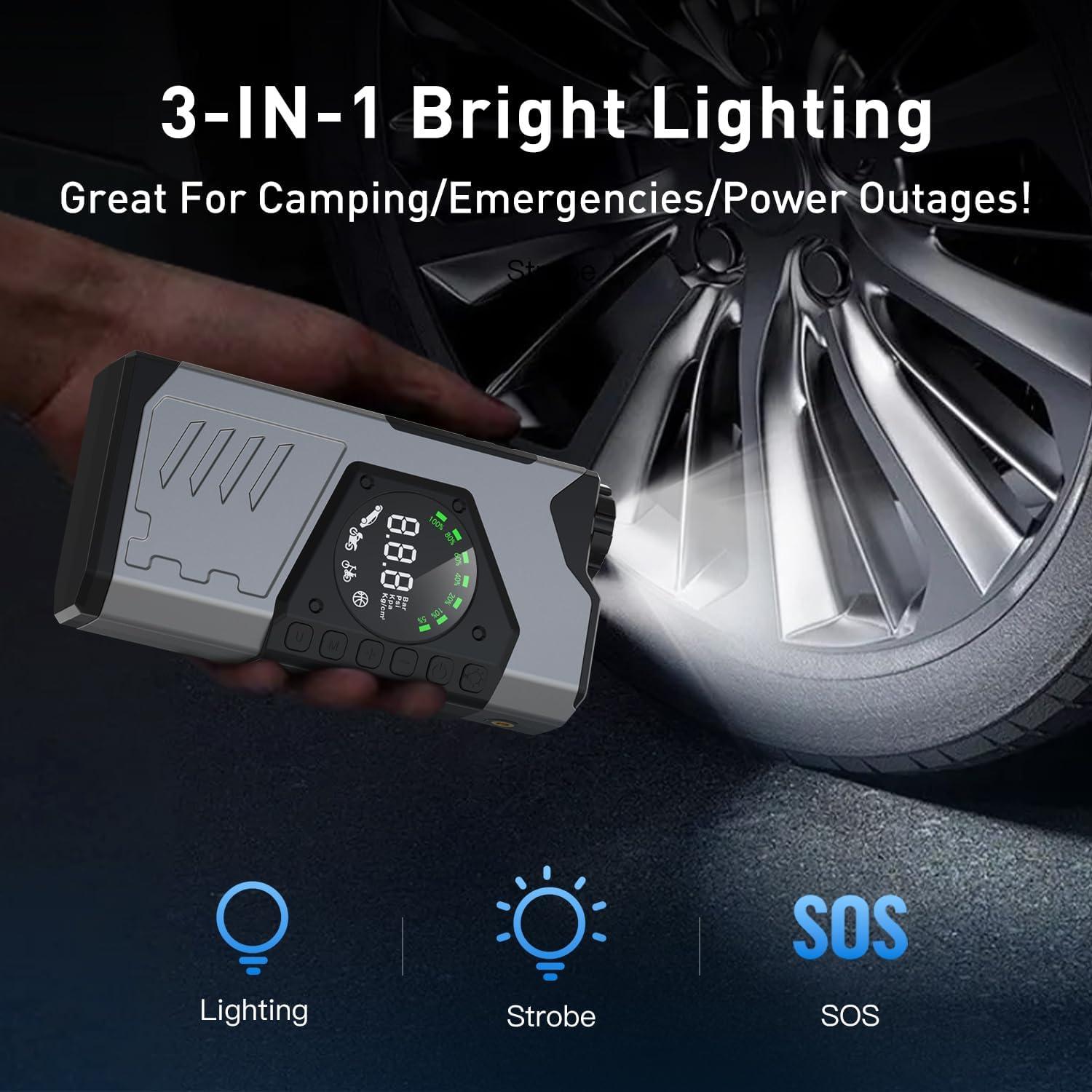 Arrancador de Coche Portátil DR.HILL K18 3000A con Compresor 150PSI