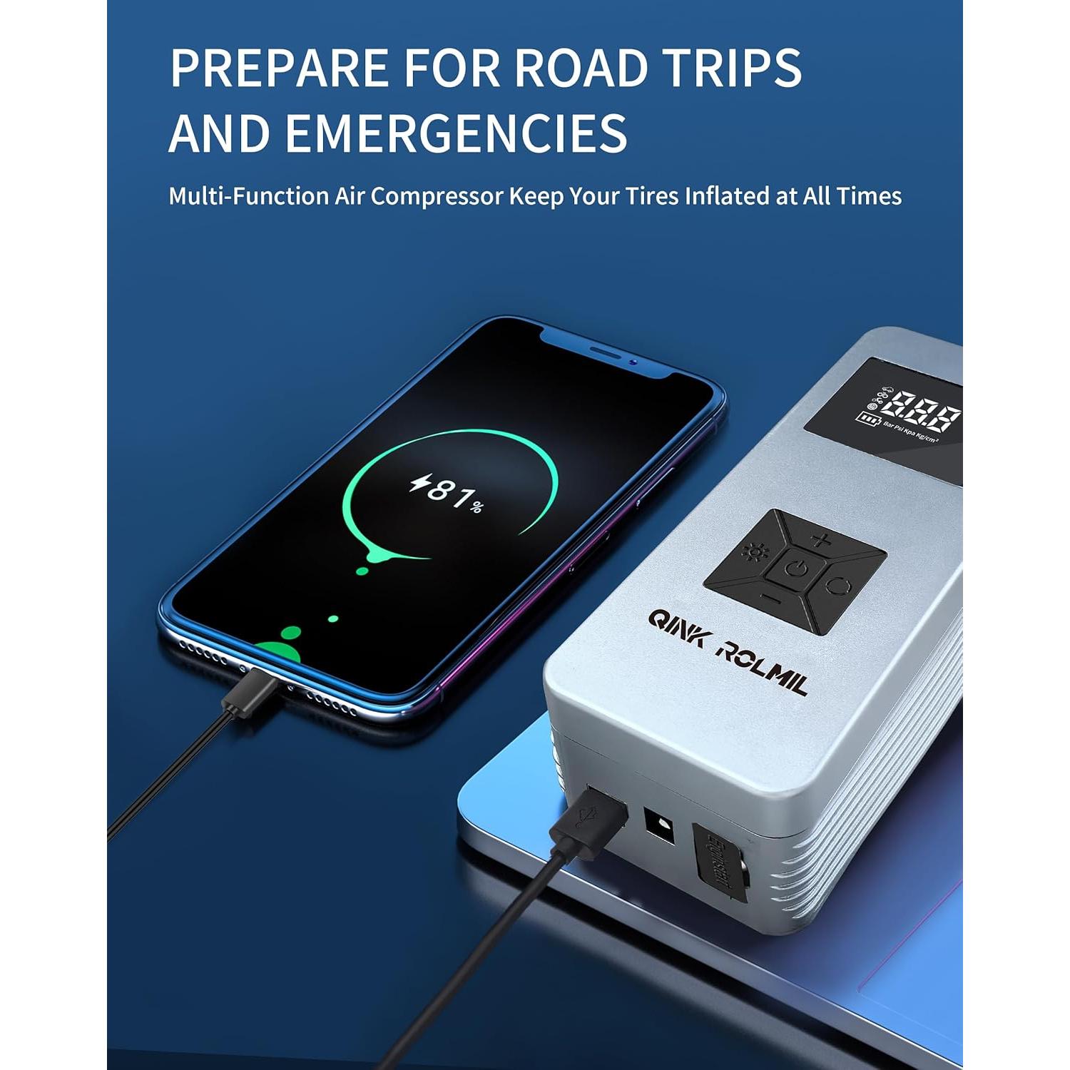 Arrancador de Salto QINK ROLMIL LX0301 con Compresor 8000A