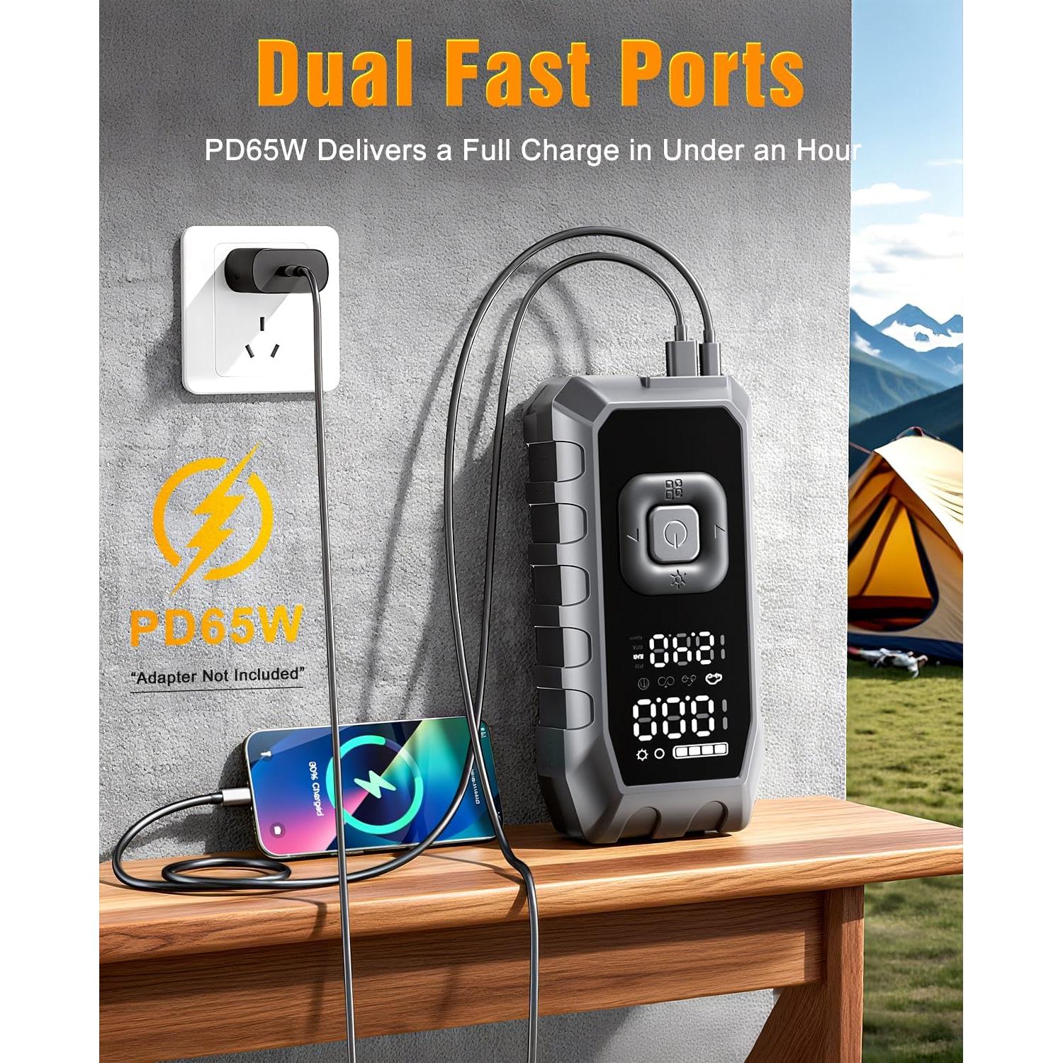 Compresor de Aire Portátil Thmomex PQ225 180 PSI Carga Rápida