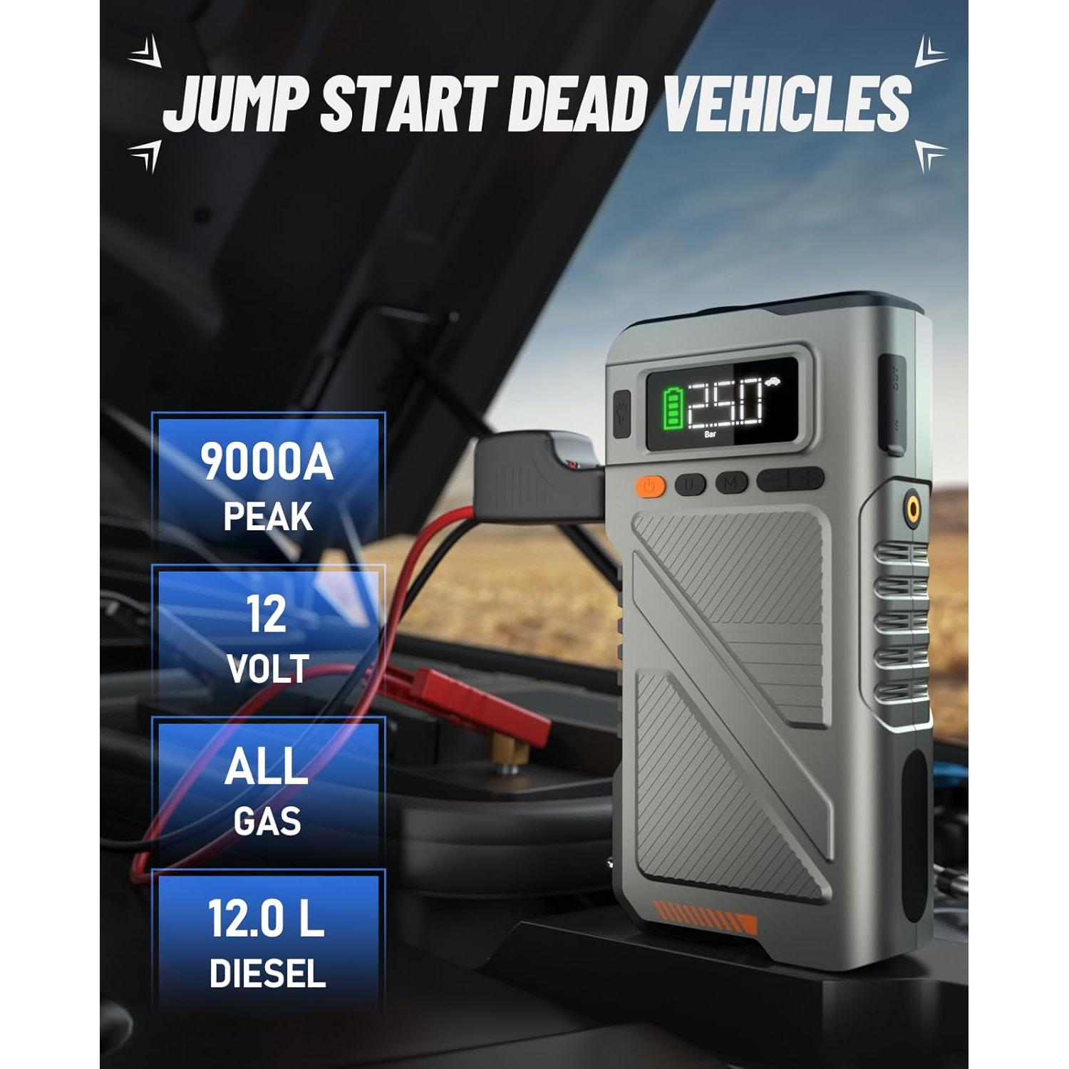 Arrancador de Salto Pabulum SU7 9000A con Compresor 150PSI