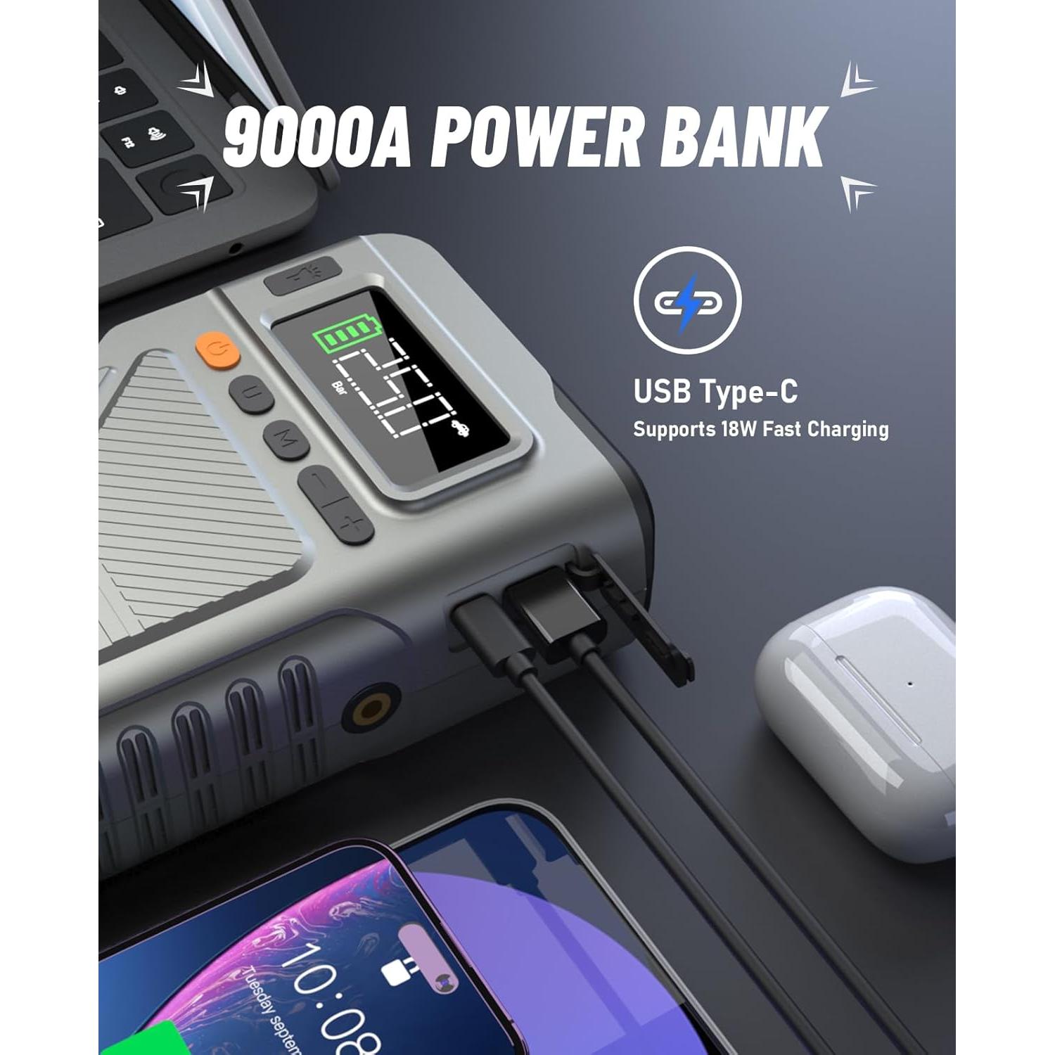 Arrancador de Salto Pabulum SU7 9000A con Compresor 150PSI