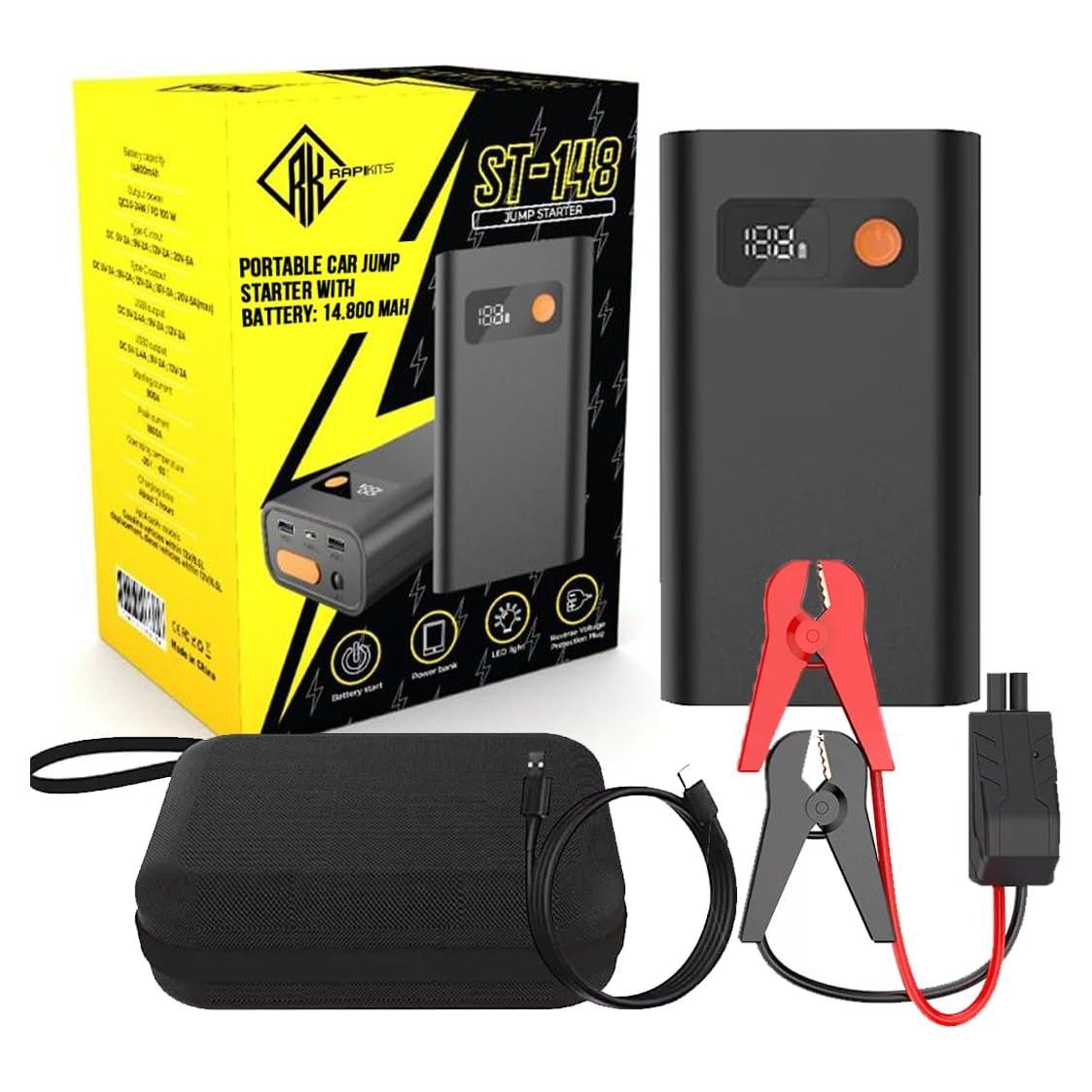 Arrancador de Salto RAPIKITS ST-148 14800mAh 12V Pantalla LCD