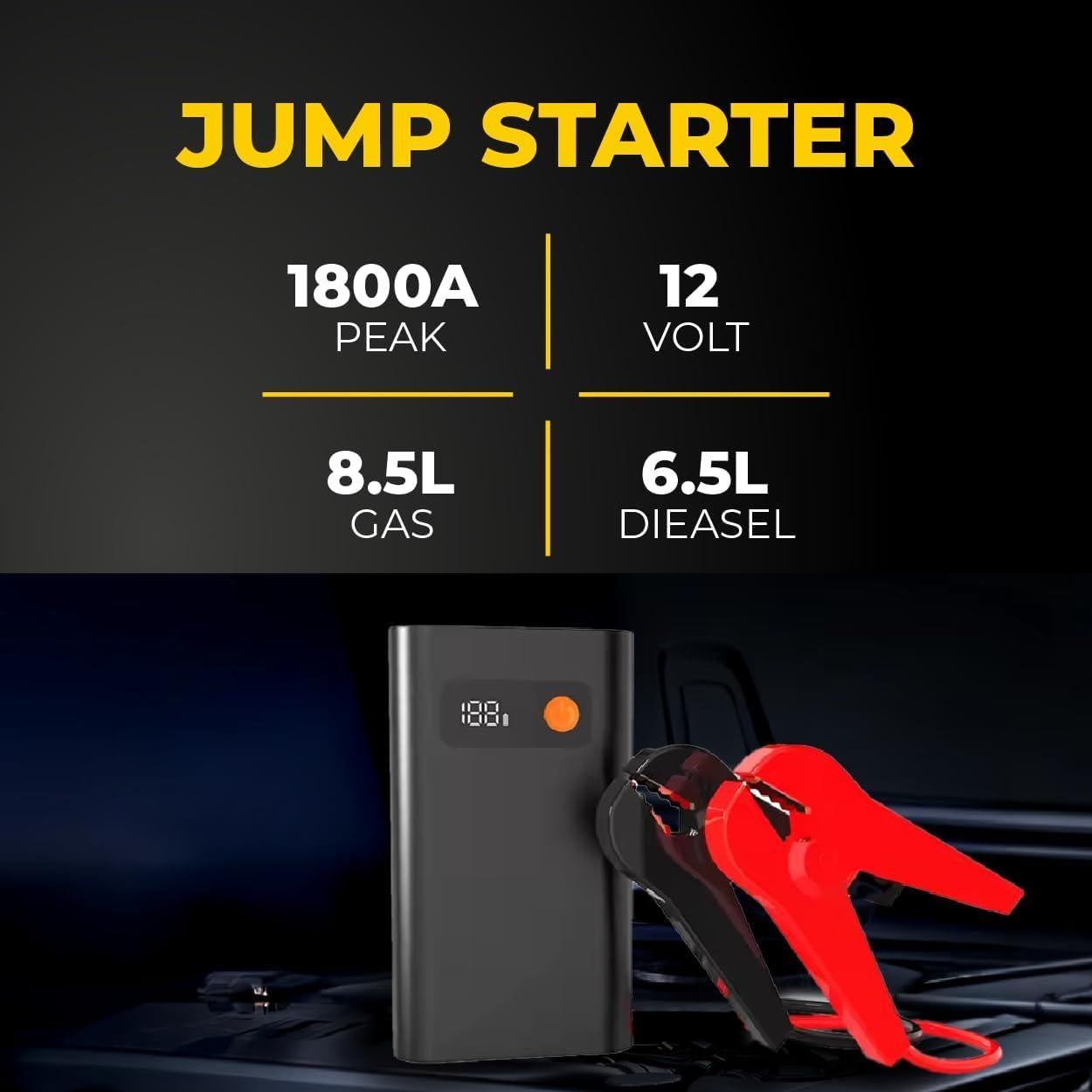 Arrancador de Salto RAPIKITS ST-148 14800mAh 12V Pantalla LCD