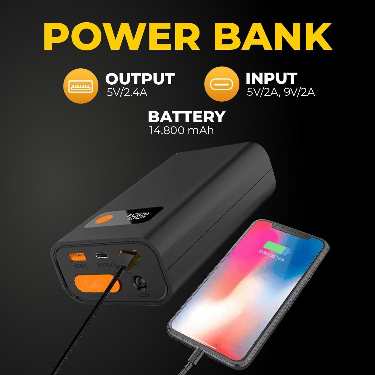 Arrancador de Salto RAPIKITS ST-148 14800mAh 12V Pantalla LCD