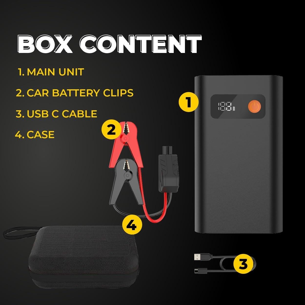 Arrancador de Salto RAPIKITS ST-148 14800mAh 12V Pantalla LCD