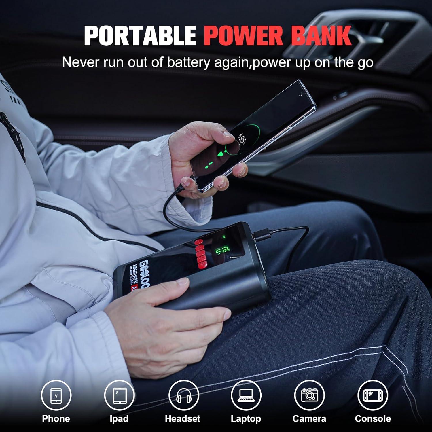 GOOLOO A2 Arrancador de Salto 2500A con Compresor 150 PSI