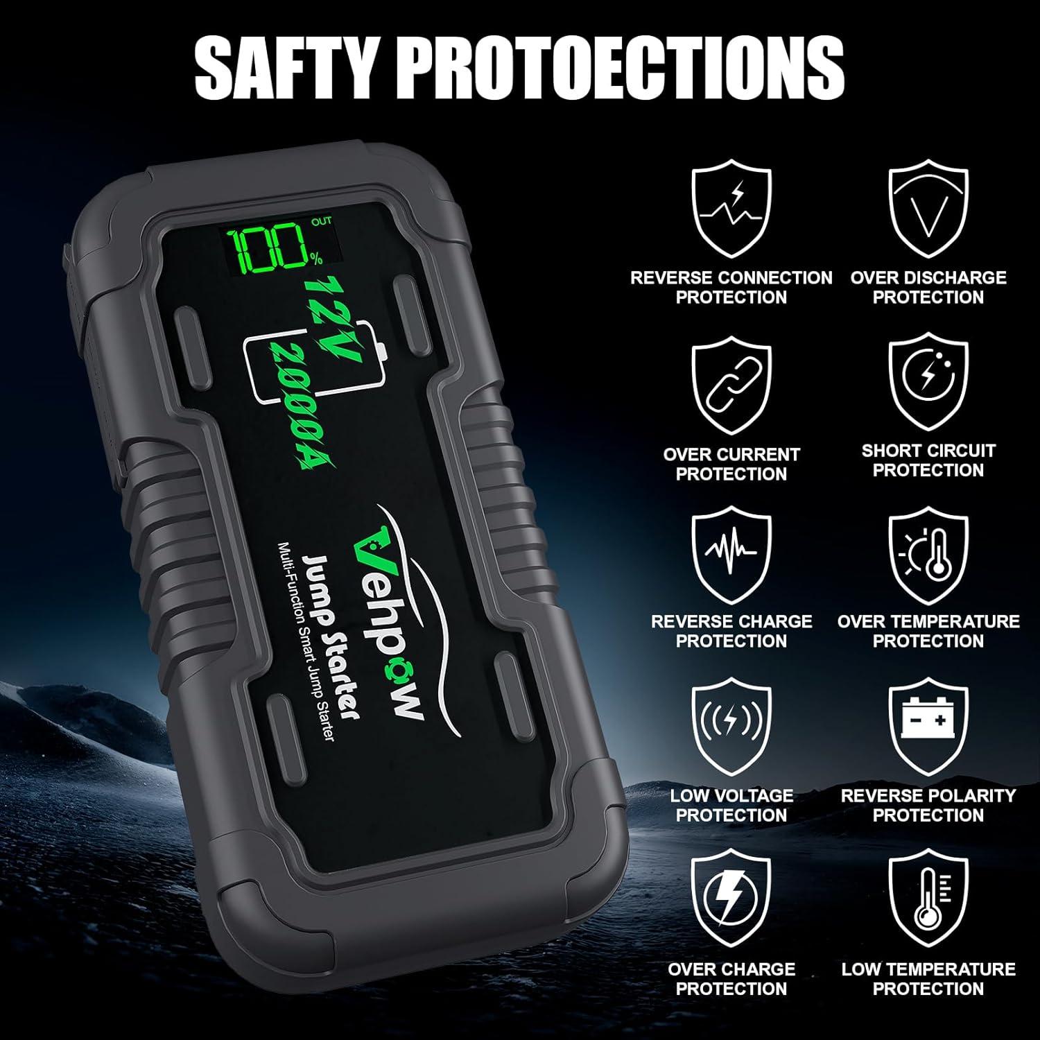 Arrancador de Batería Vehpow S903 2000A 20000mAh Portátil