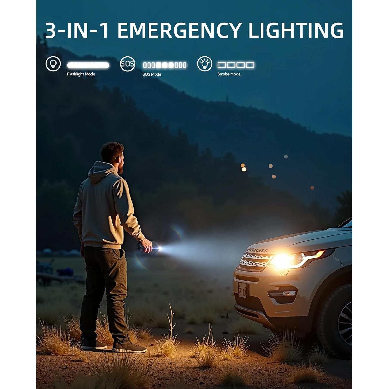 Arrancador de Salto 5000A Featou V2 con Compresor 150 PSI