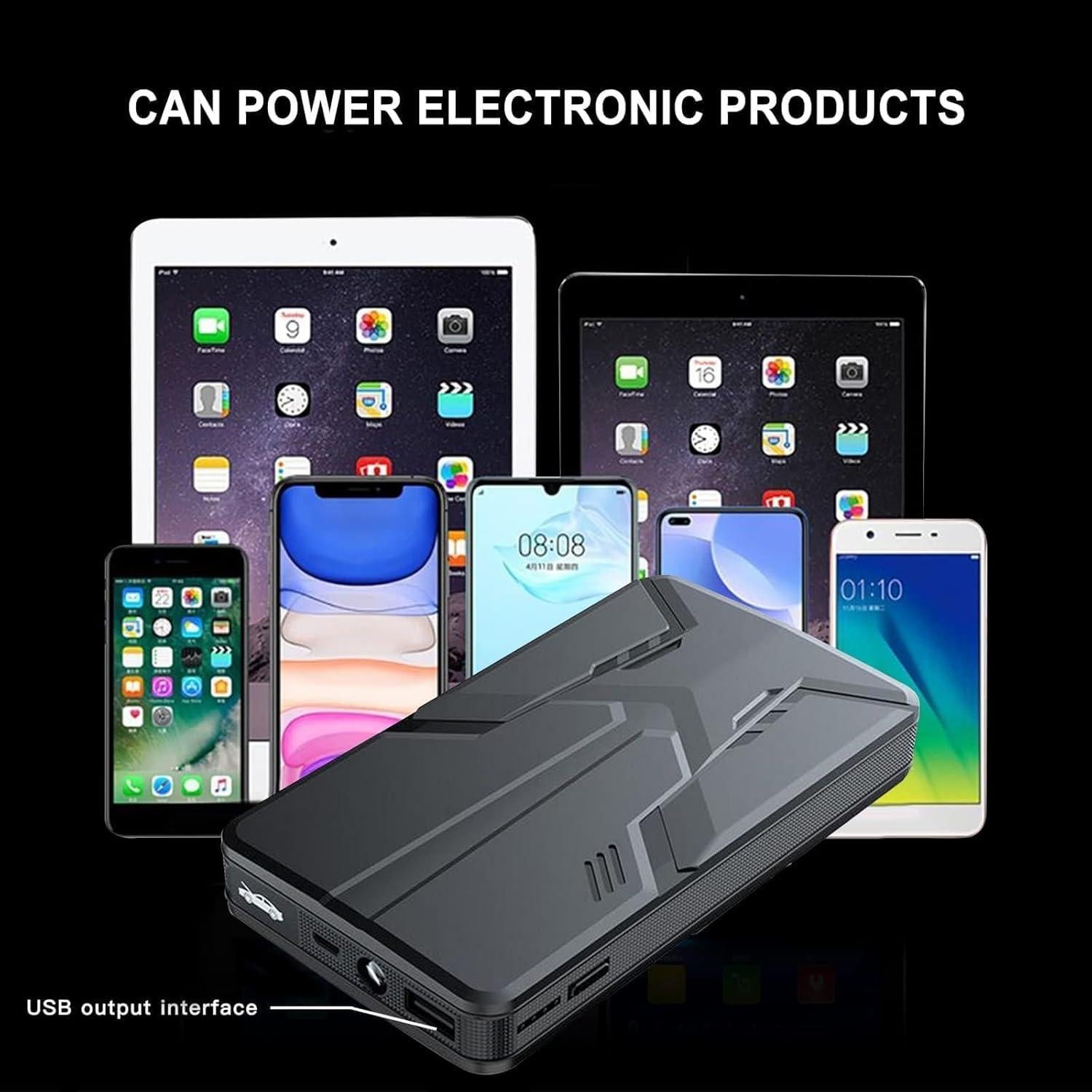 Arrancador de Coche FOTN 30000mAh 600A 12V Rojo