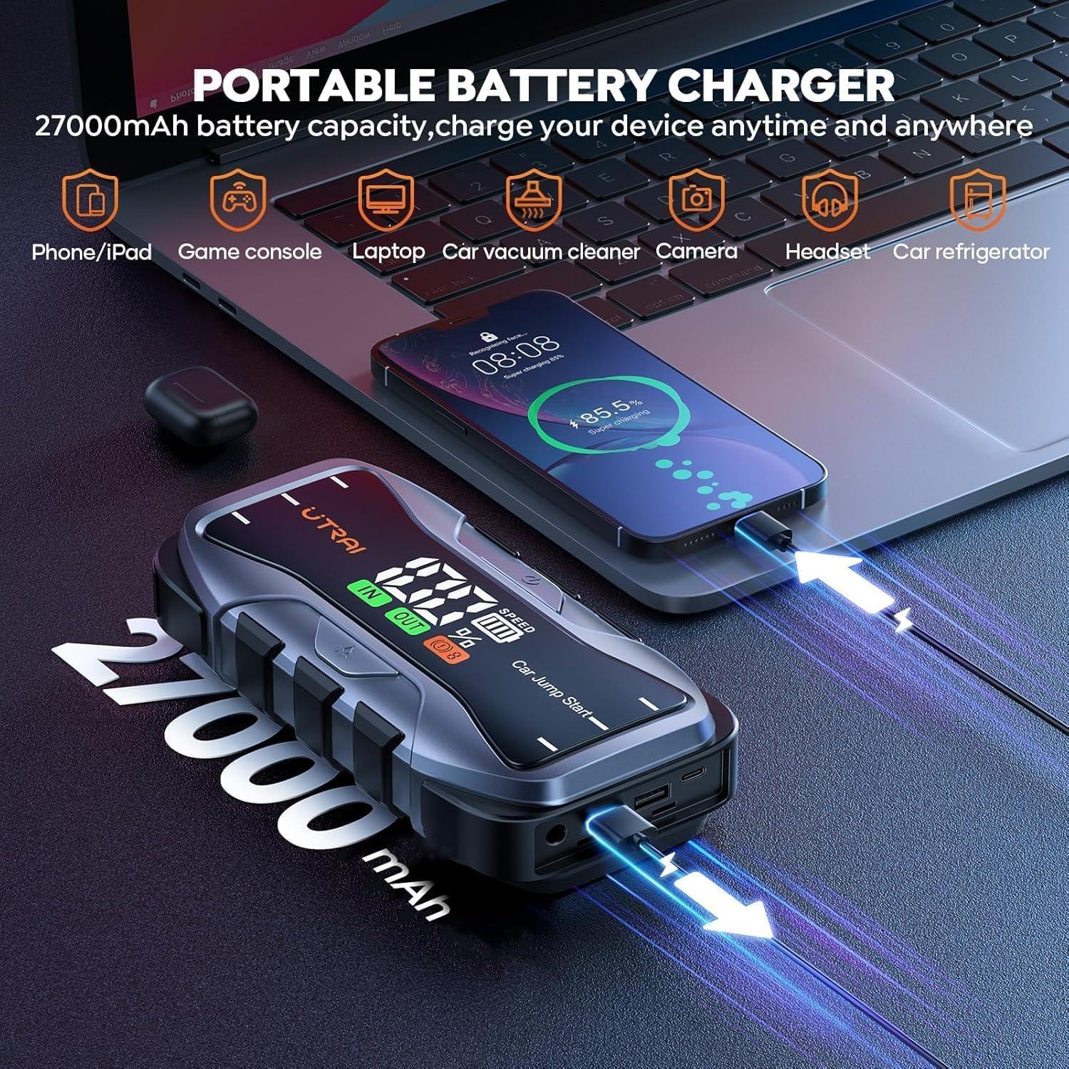 Arrancador Portátil UTRAI JS-10 8000A 27000mAh 12V