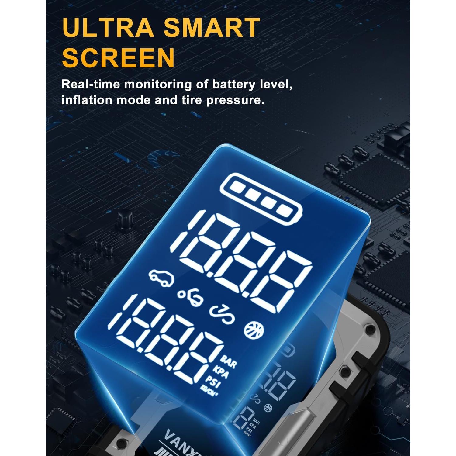 Arrancador de Batería Portátil VANXIPOW 4500A con Compresor 150PSI